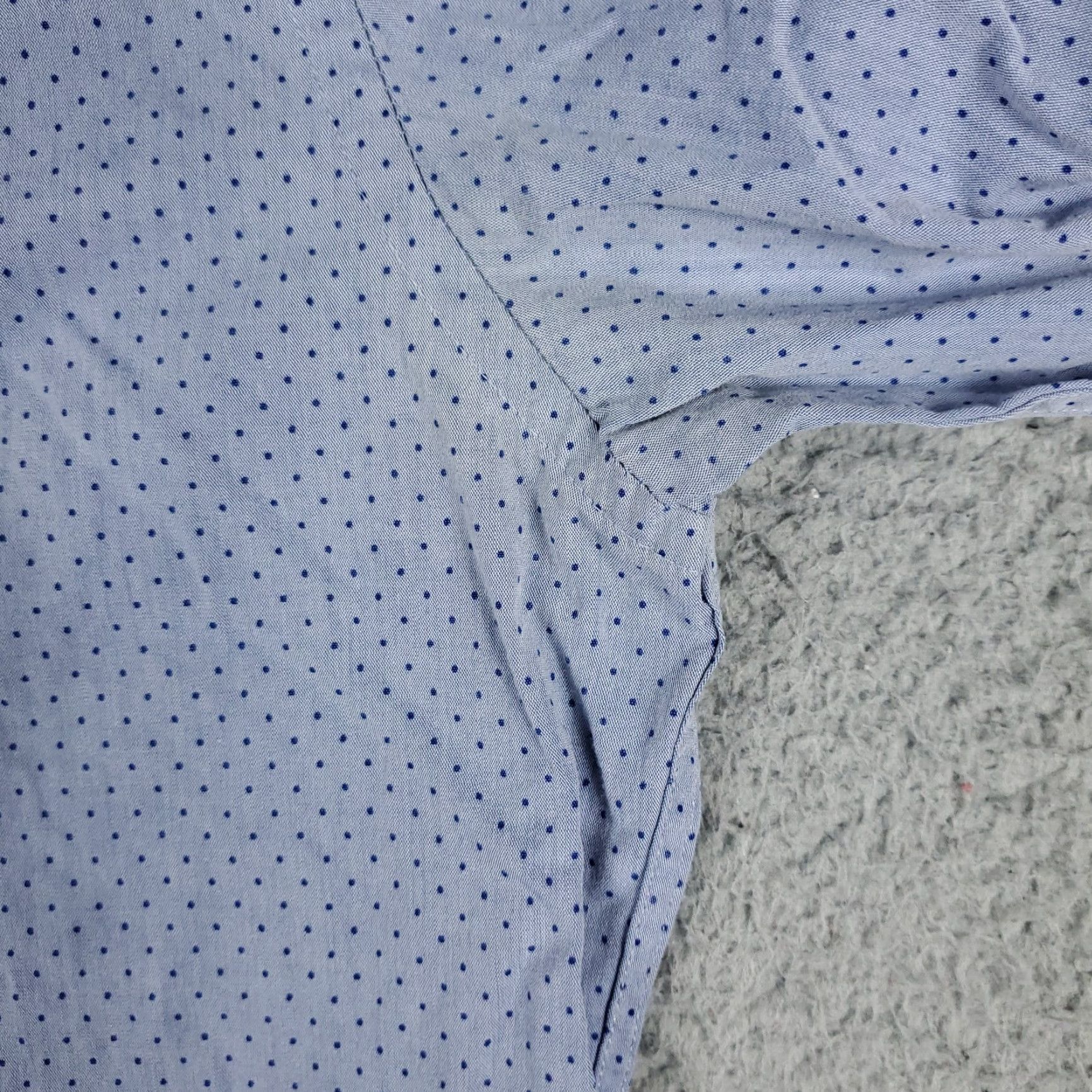 Tommy Hilfiger Tommy Hilfiger Dress Shirt Mens 16.5 Blue Polka Dot Long Sleeve Button Up 100% Cotton N/A Casual Business Wedding 90s/Classic Mens Size 42R - 4 Thumbnail