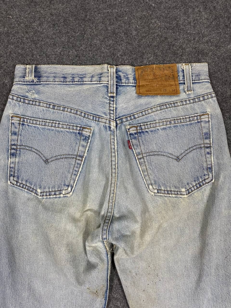 Levi's vintage 90s levis 501 stained light blue denim Size US 29 - 3 Thumbnail