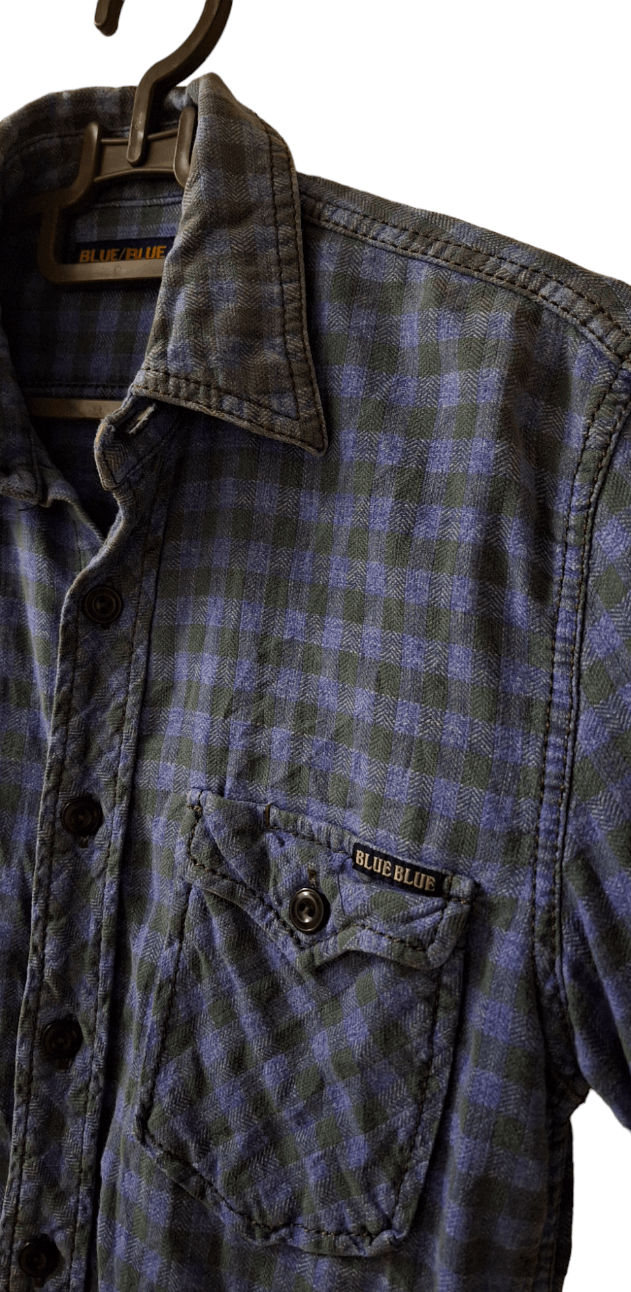 Blue Blue Japan Vintage Blue Blue Japan Plaid Double Pocket Flannel Size US M / EU 48-50 / 2 - 2 Thumbnail
