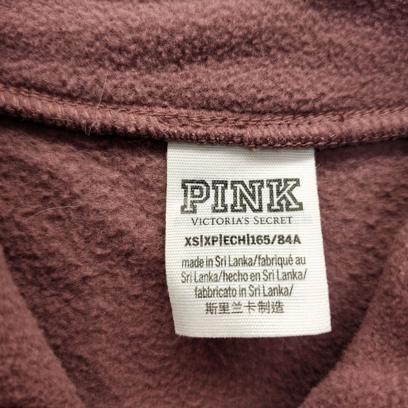 Victoria's Secret Victoria's Secret PINK Womens XS Crop Sweatshirt Pink Fleece 1/4 Zip Long Sleeve Zip Pullover Size XS / US 0-2 / IT 36-38 - 5 Thumbnail