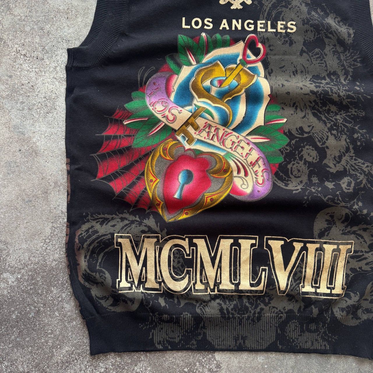 Ed Hardy Christian Audigier (Ed Hardy) Rhinestones Sleeveless Sweater Size US XL / EU 56 / 4 - 7 Thumbnail