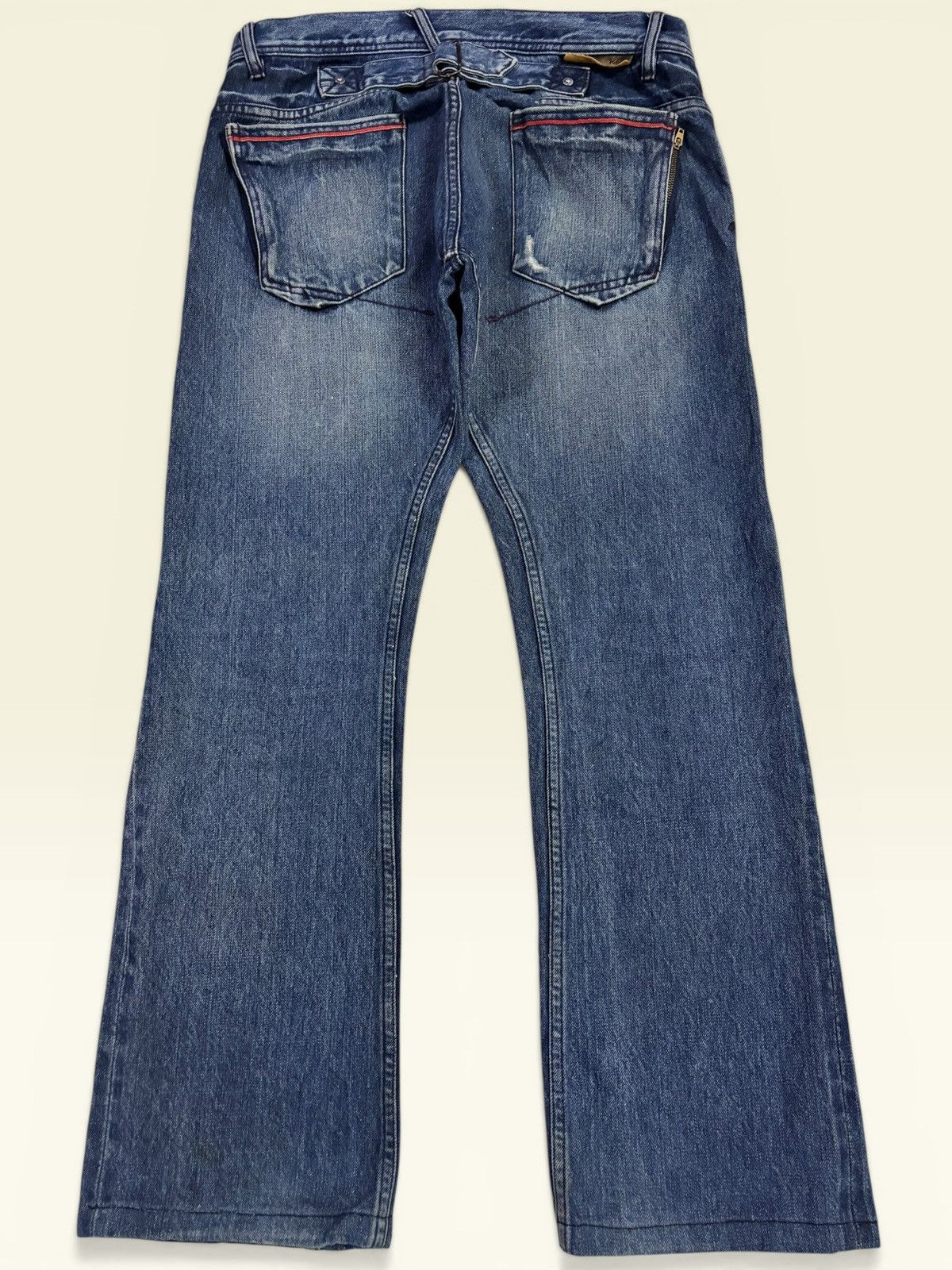 Hysteric Glamour Grunge Kelen Boro Distress Patchwork Buckle Bootcut Jeans Size US 32 / EU 48 - 2 Thumbnail