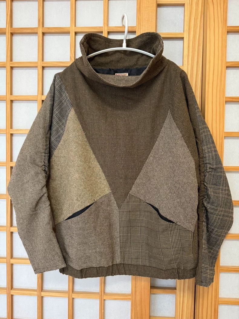 Kapital Kapital Size 0 Plaid stitched wool blend high-necked pullo Size S / US 4 / IT 40 - 8 Thumbnail