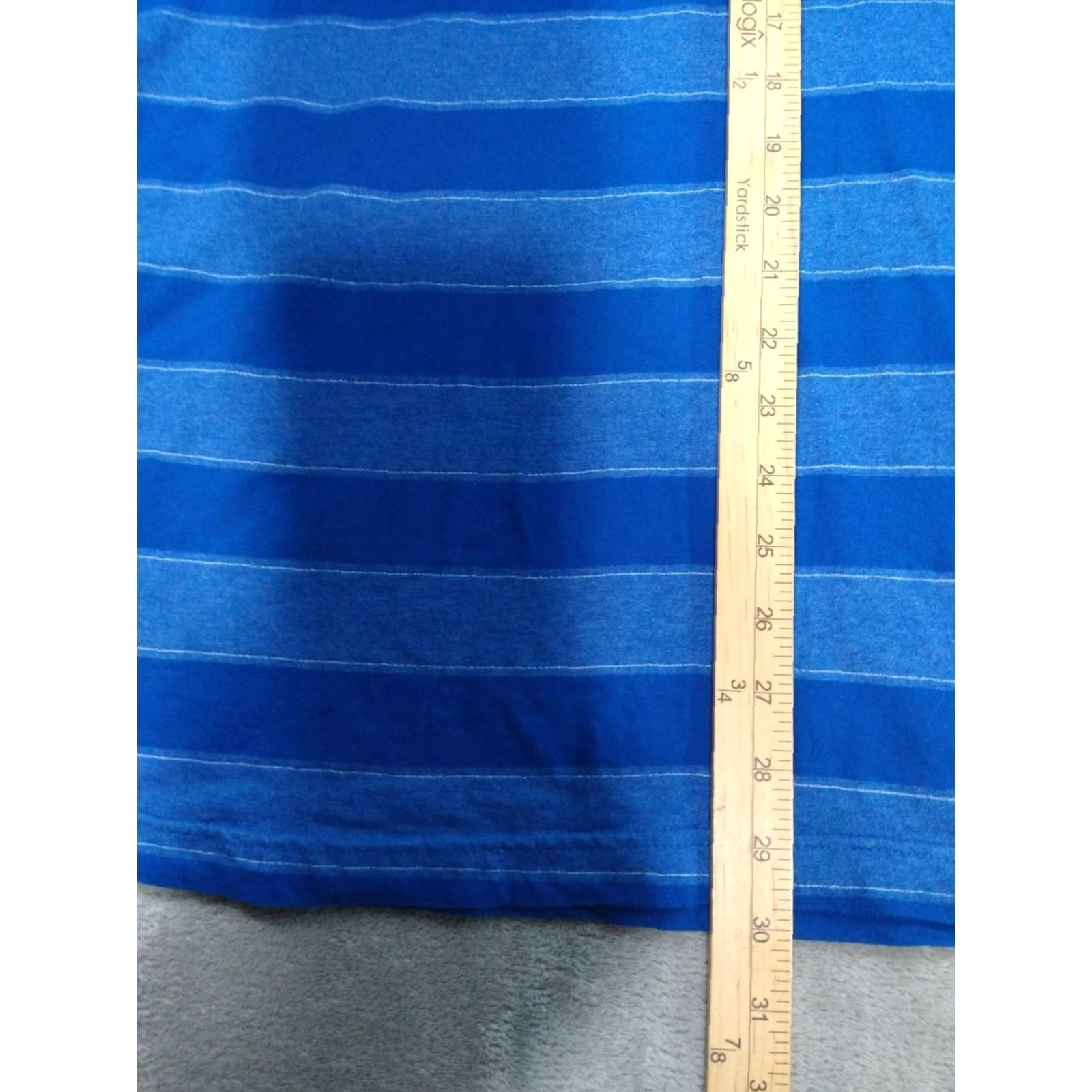 Point Zero Point Zero Shirt Mens XL Blue Striped Short Sleeve V Neck Pullover Size US XL / EU 56 / 4 - 3 Thumbnail