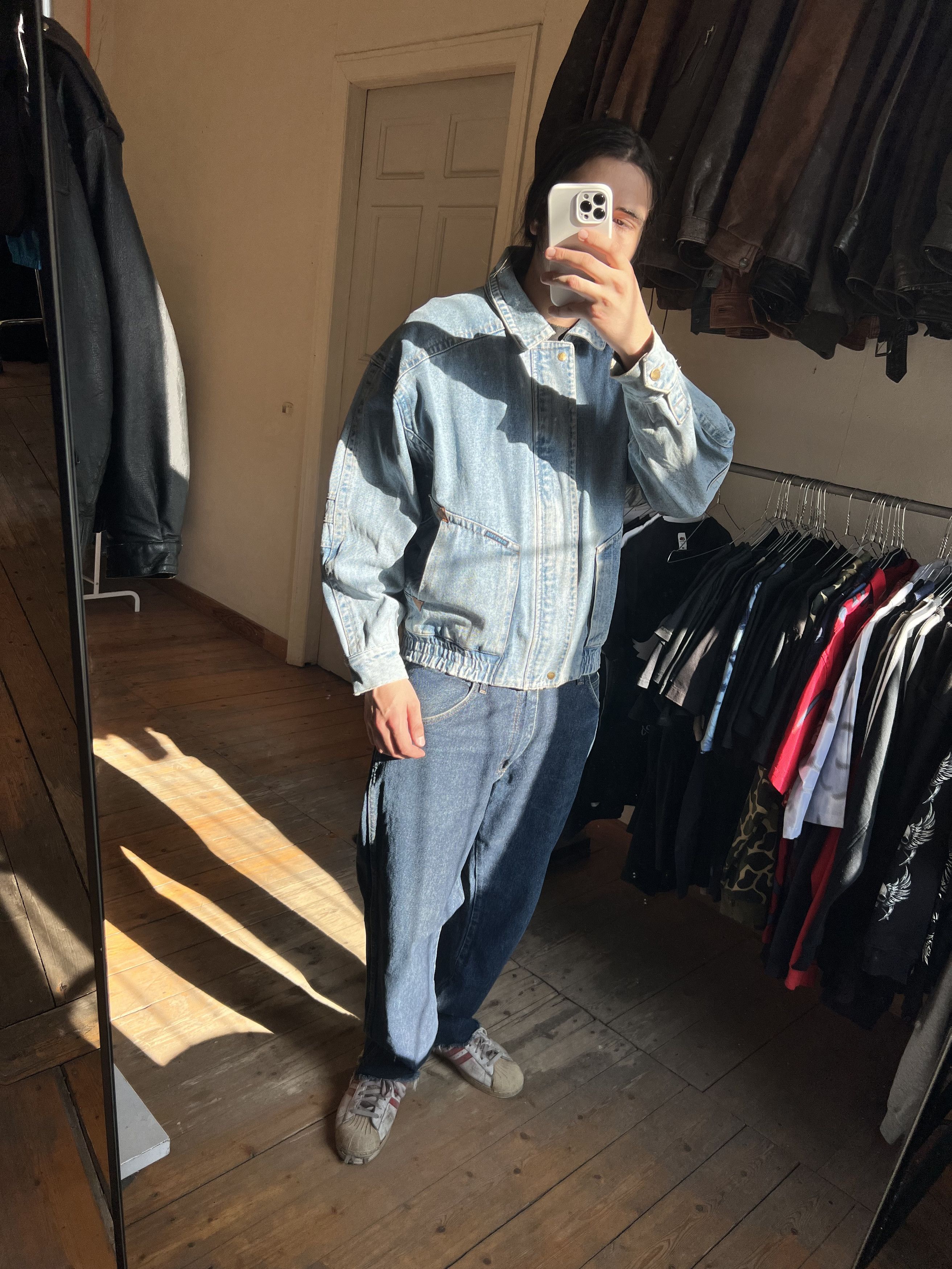 Other Brams Paris Vintage Heavy Denim Bomber Jacket NFS Size US XL / EU 56 / 4 - 4 Thumbnail