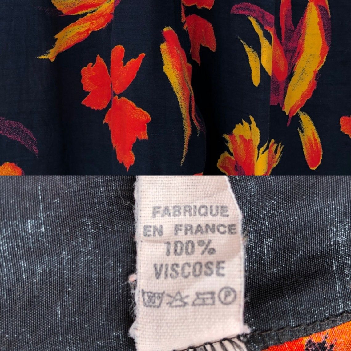 Vintage Vintage 90s High Waisted Floral Viscose Trousers Size 27" / US 4 / IT 40 - 7 Thumbnail