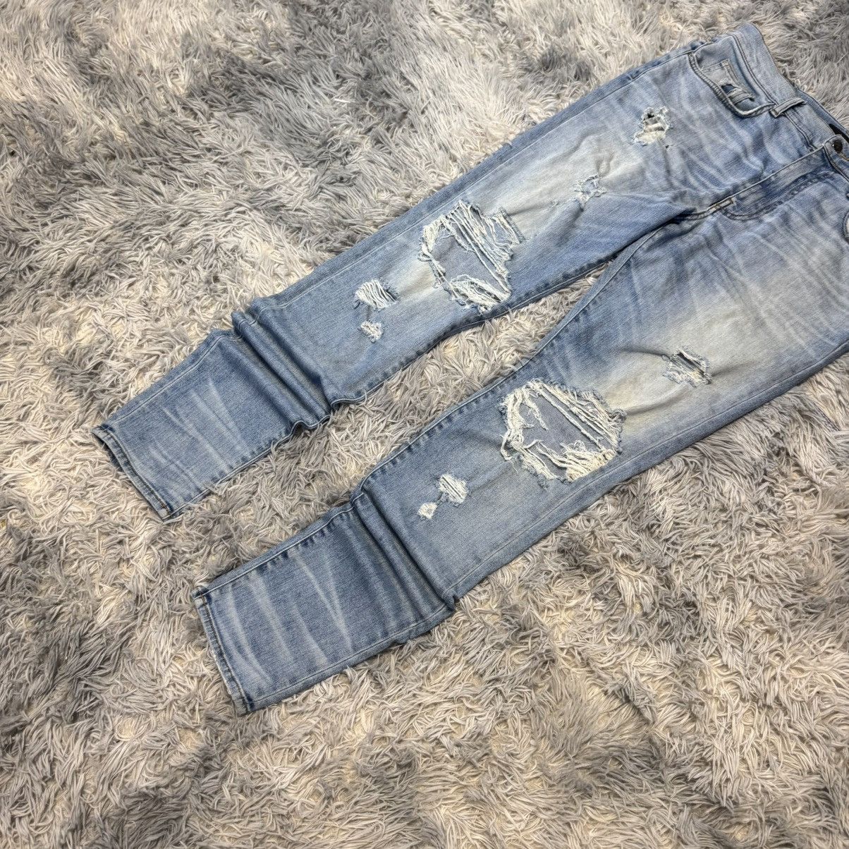 Amiri Amiri Distressed Skinny Denim Jeans - Light Blue Size US 36 / EU 52 - 3 Thumbnail