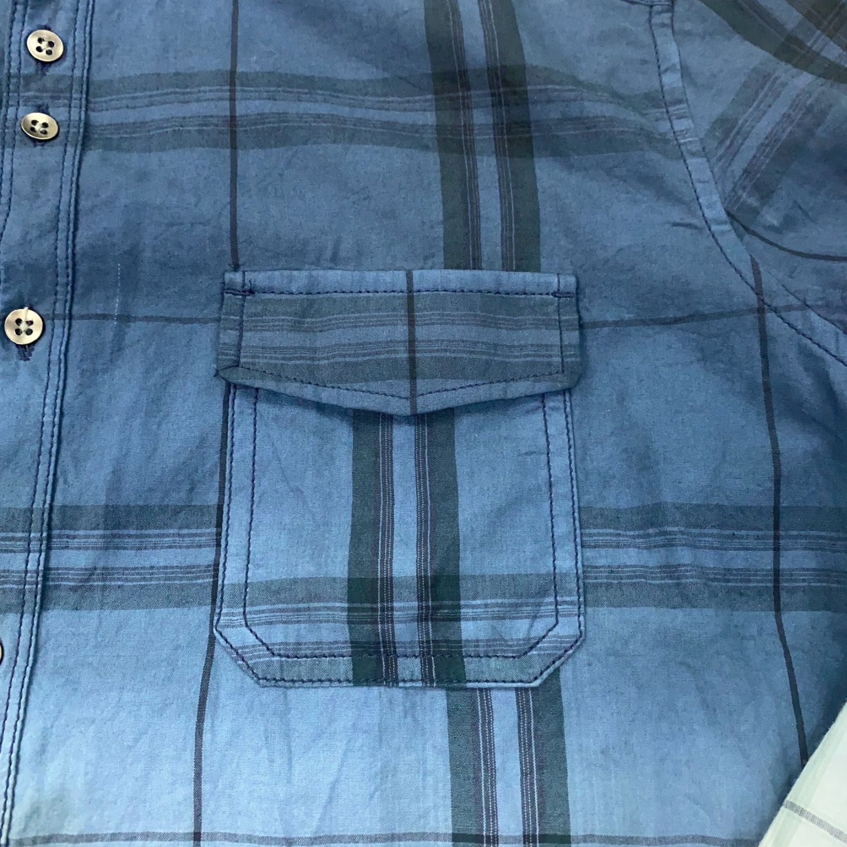 Vintage VINTAGE INC Flannel Shirt Blue Plaid Long Sleeve Mens Large Button-Up Casual Size US L / EU 52-54 / 3 - 2 Thumbnail