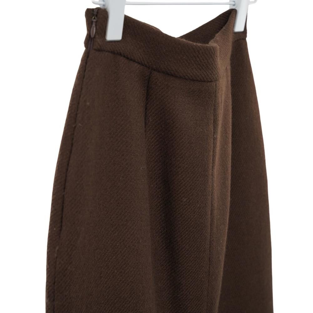 Prada Prada Brown Wool Midi Skirt Size M Size 32" / US 10 / IT 46 - 7 Thumbnail