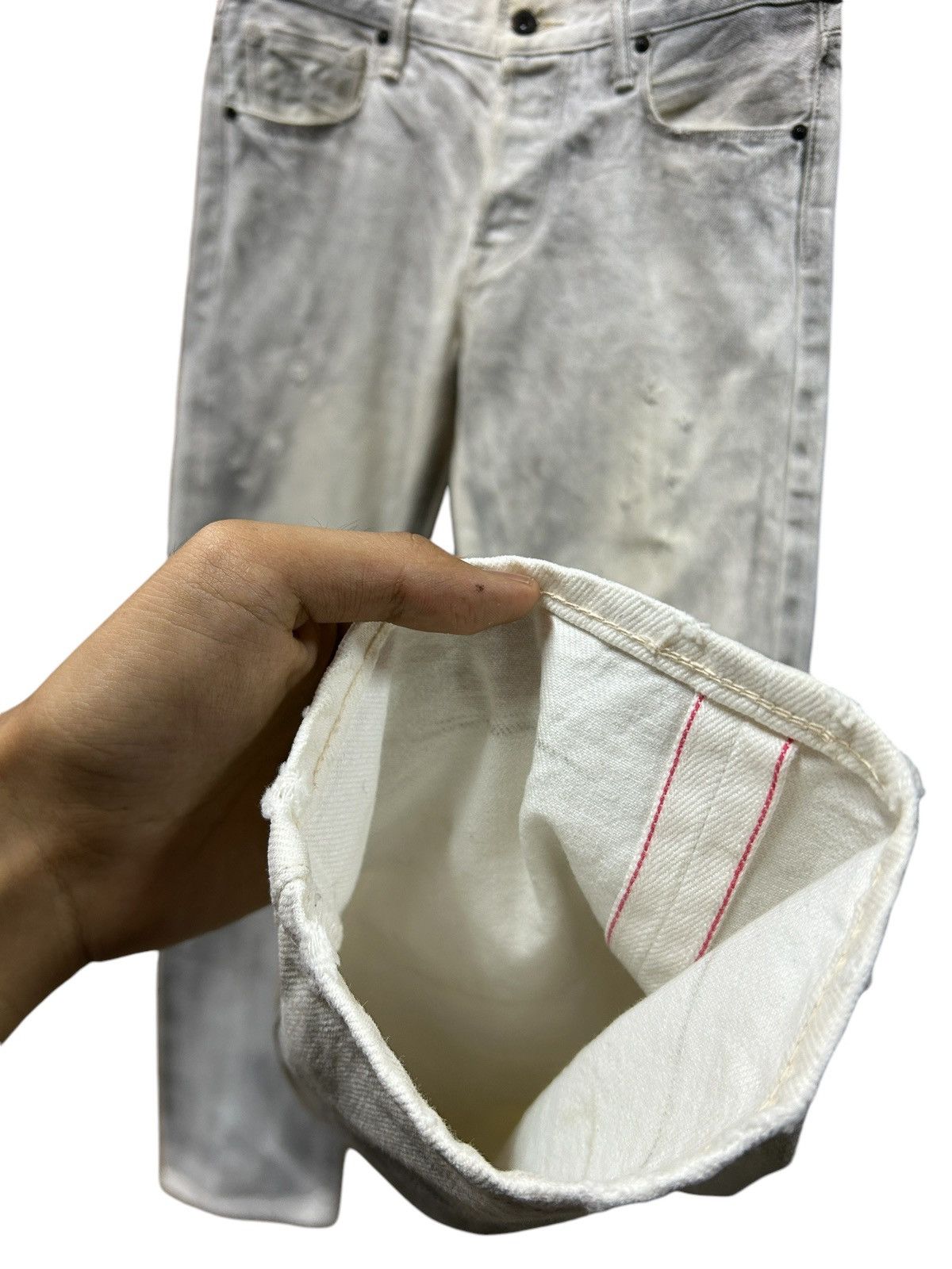 Japanese Brand × KURO × Vintage Vintage Kuro ‘Graphite’ Rare White Fade Selvedge Jeans Size US 31 - 2 Thumbnail
