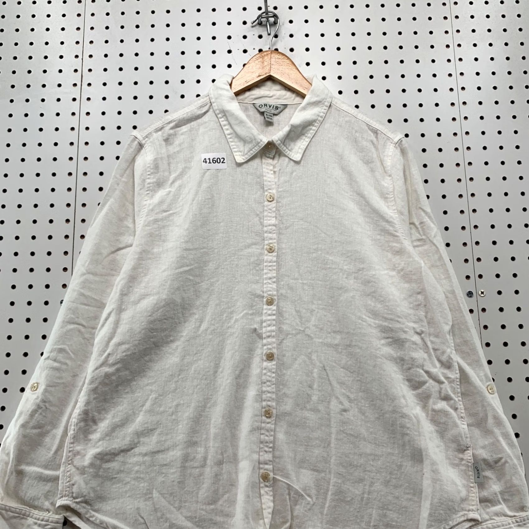 Orvis Orvis Linen Blend Button Shirt Womens XL White Long Sleeve 22x27 Size XL / US 12-14 / IT 48-50 - 4 Thumbnail