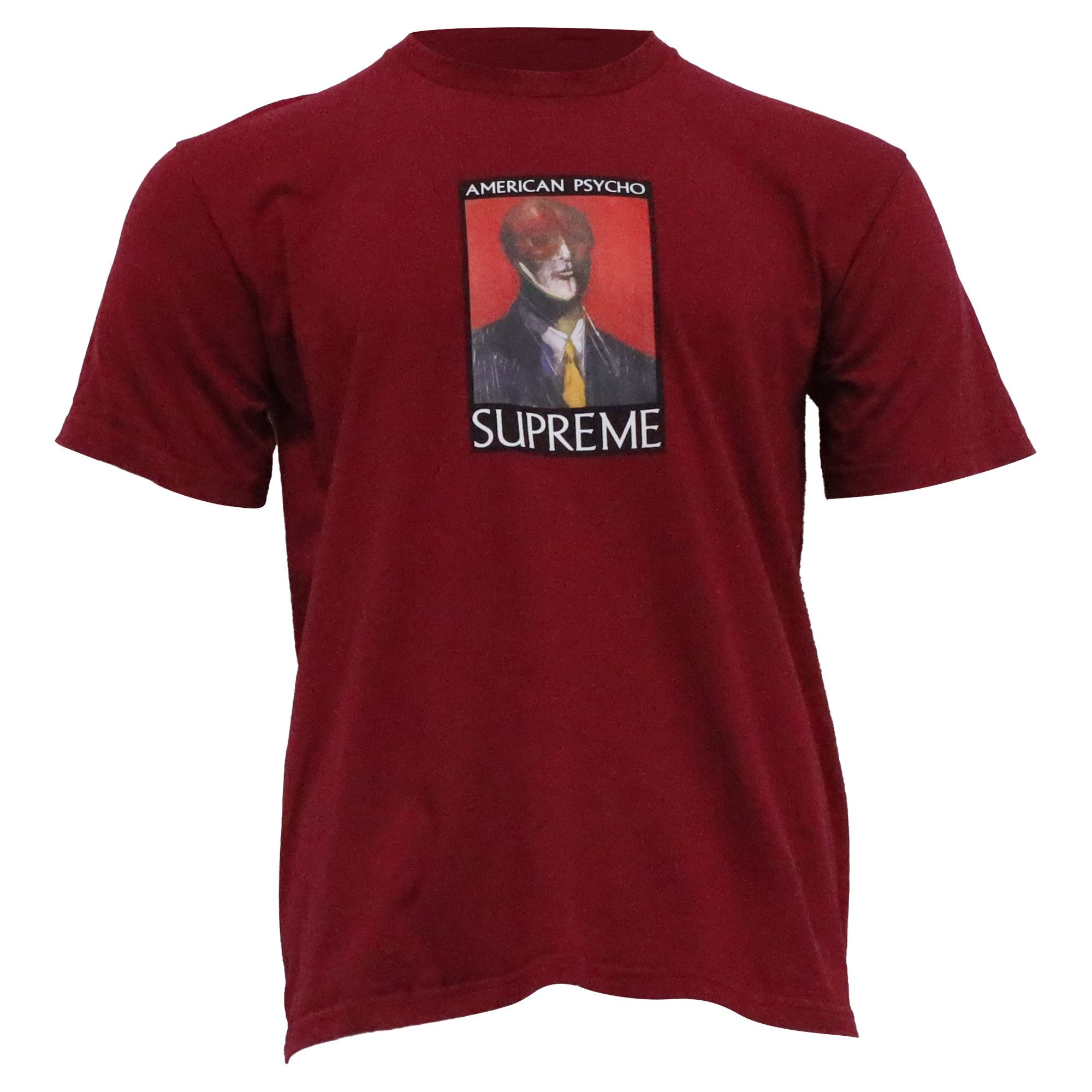 Supreme Supreme American Psycho Printed T-Shirt in Burgundy Cotton Size US XL / EU 56 / 4 - 1 Thumbnail