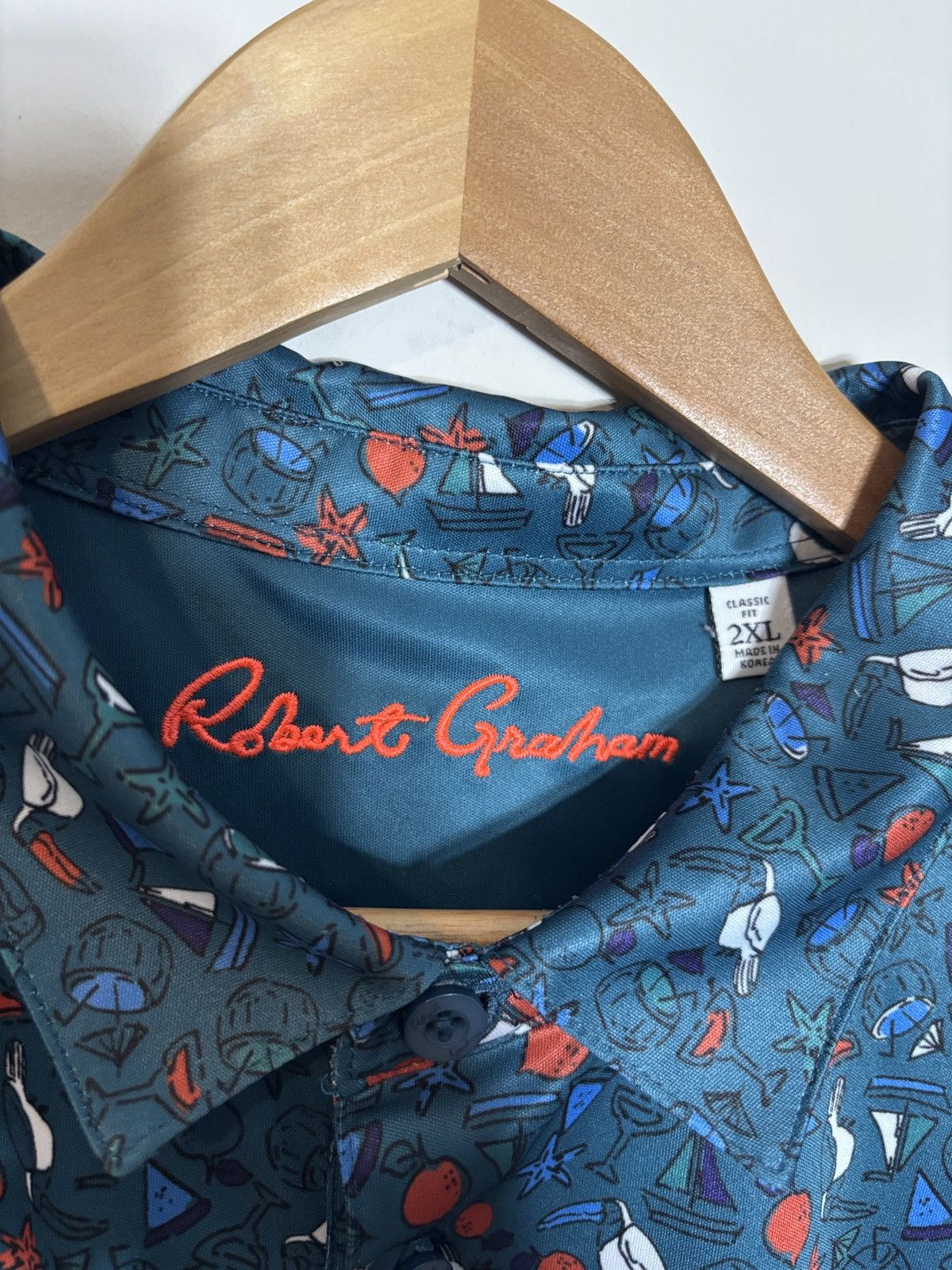 Robert Graham Robert Graham Beach Party Pattern Golf Polo Shirt XXL Size US XXL / EU 58 / 5 - 3 Thumbnail