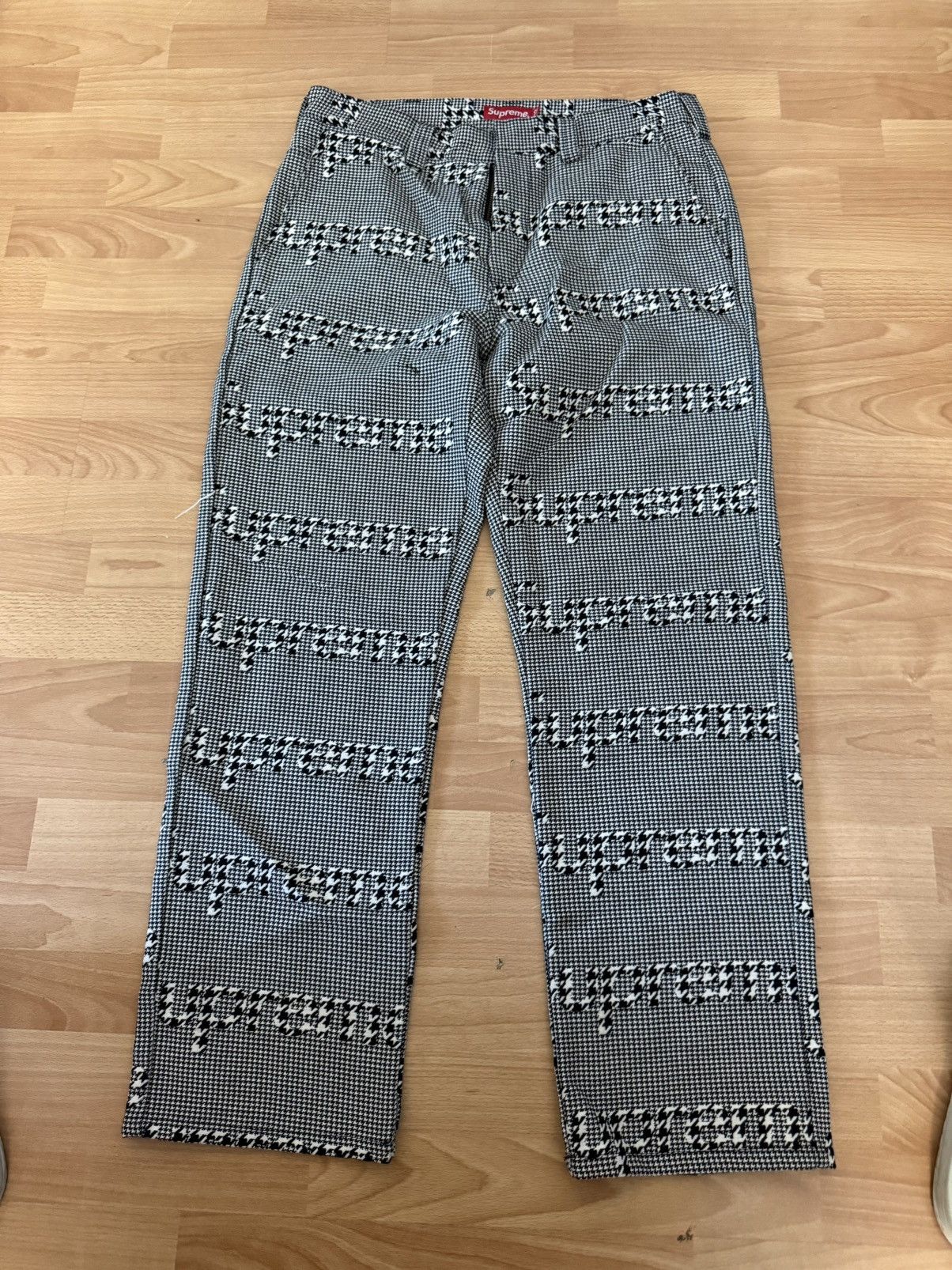 Supreme FW20 Supreme Black houndstooth work pant size 32 pants W32 Size US 32 / EU 48 - 8 Thumbnail