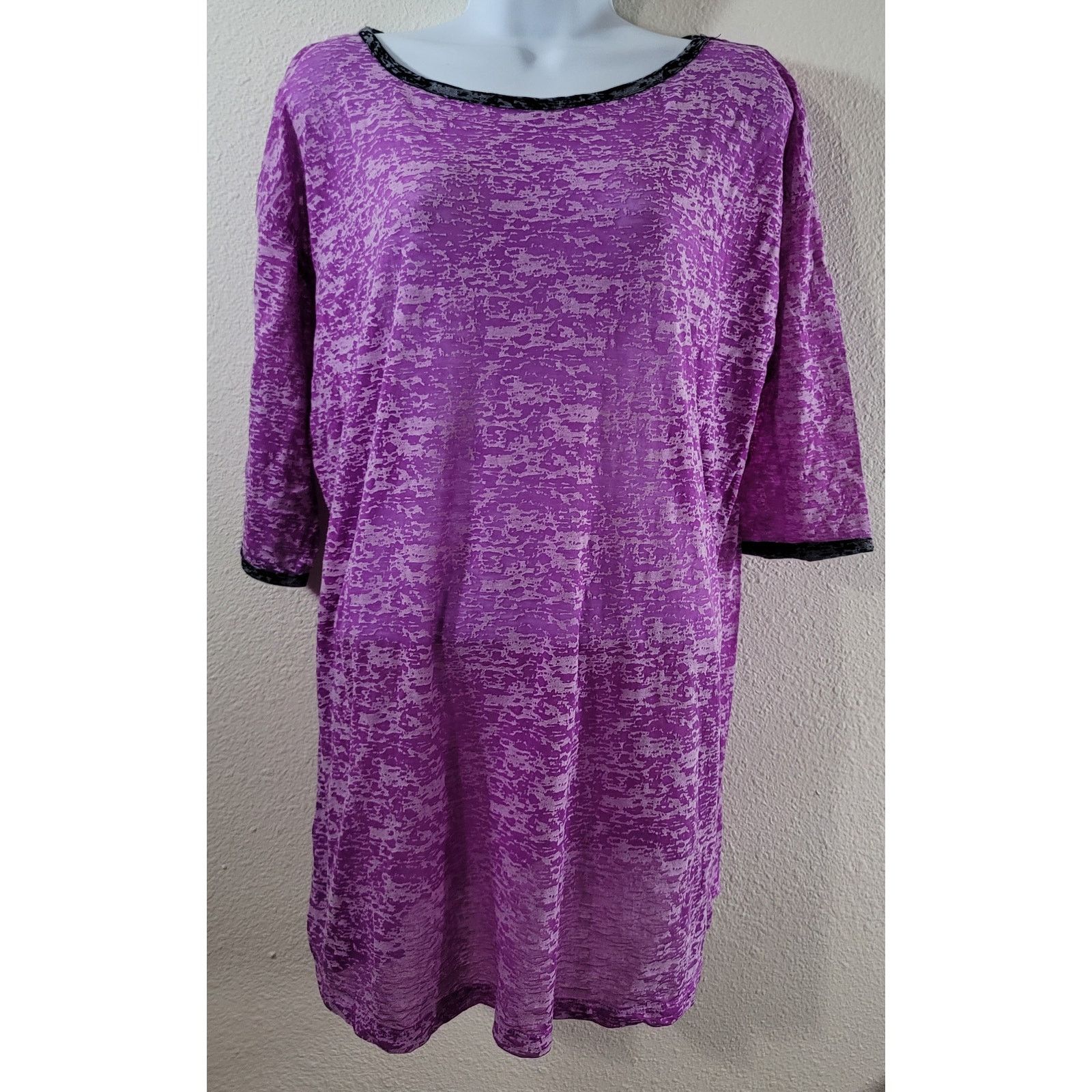 Other FullBeauty Purple Burnout Contrasting Trim Top 14 16 Size XL / US 12-14 / IT 48-50 - 1 Thumbnail