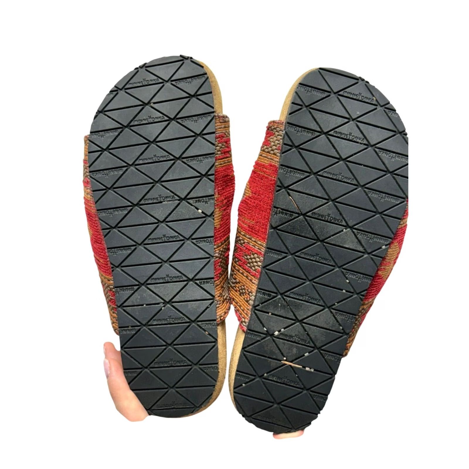 Minnetonka Minnetonka Womens Sandal Red Open Toe Buckle Woven Slide 5 Size US 5 / IT 35 - 2 Thumbnail