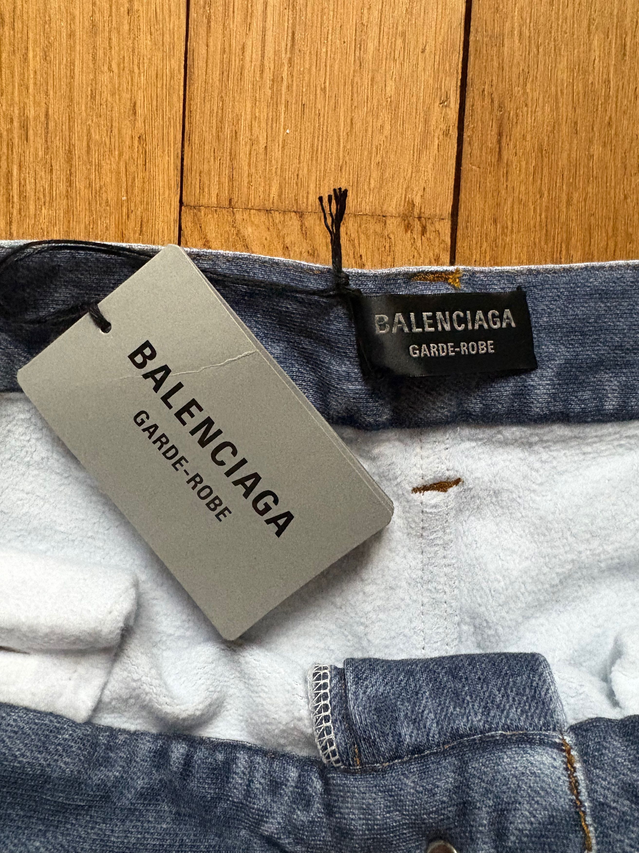Balenciaga Balenciaga denim trompe l'oeil sweatpants / joggers Size US 34 / EU 50 - 5 Thumbnail
