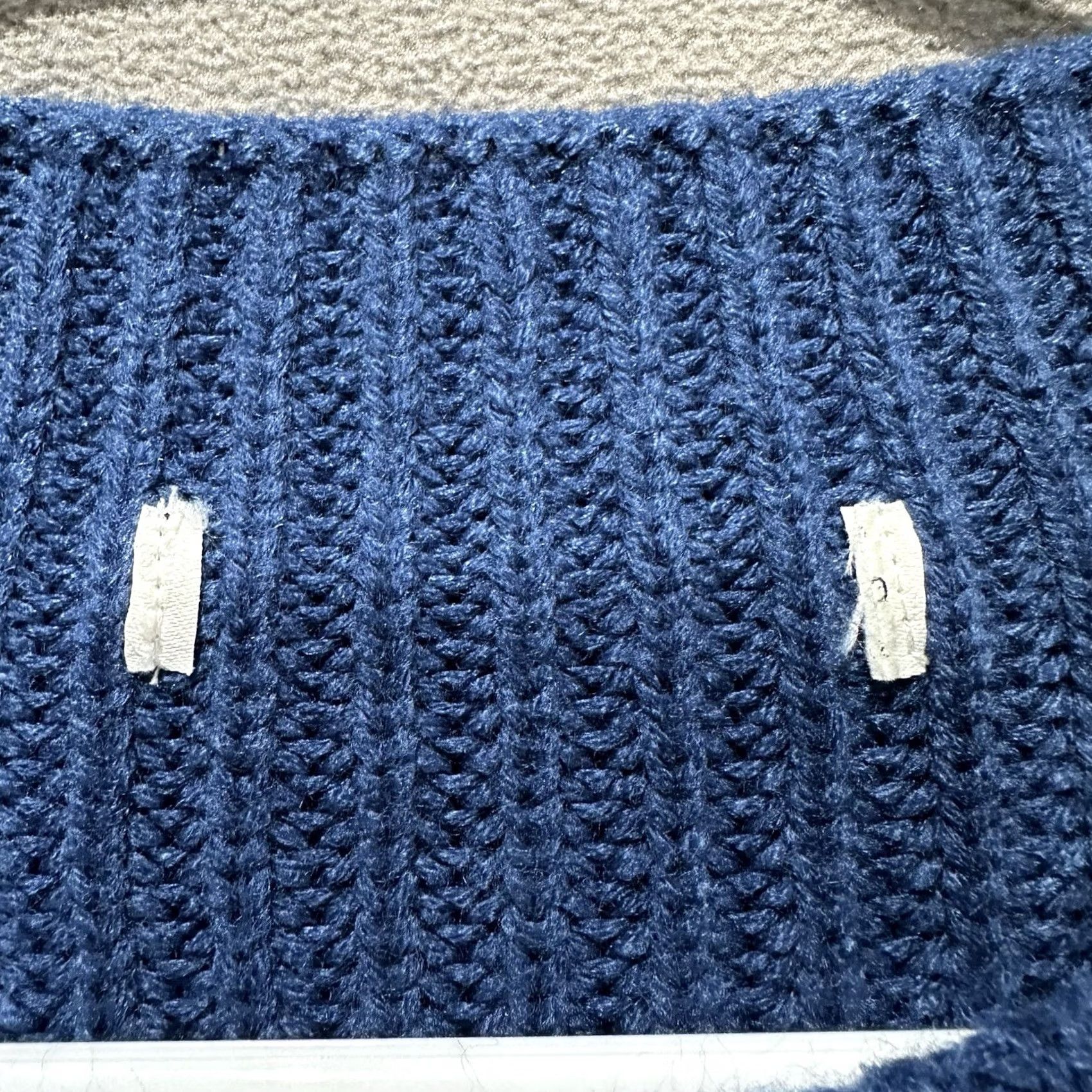 Vintage Sonoma Sweater Womens 1X Plus Blue Diamond Pattern Knit Mock Neck Acrylic Blend Size XL / US 12-14 / IT 48-50 - 4 Thumbnail