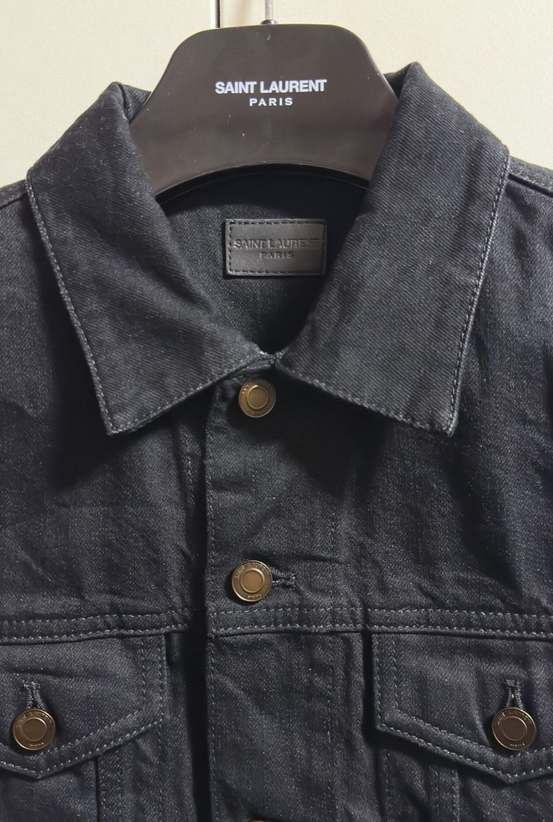 Saint Laurent Paris Saint Laurent Distressed Washed Black Denim Jacket Size US S / EU 44-46 / 1 - 2 Thumbnail