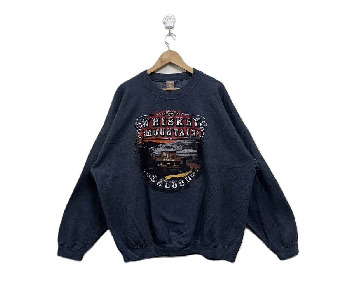 Vintage Vintage Whiskey Mountain Saloon Sweatshirt Pullover Baggy Size US XXL / EU 58 / 5 - 1 Thumbnail