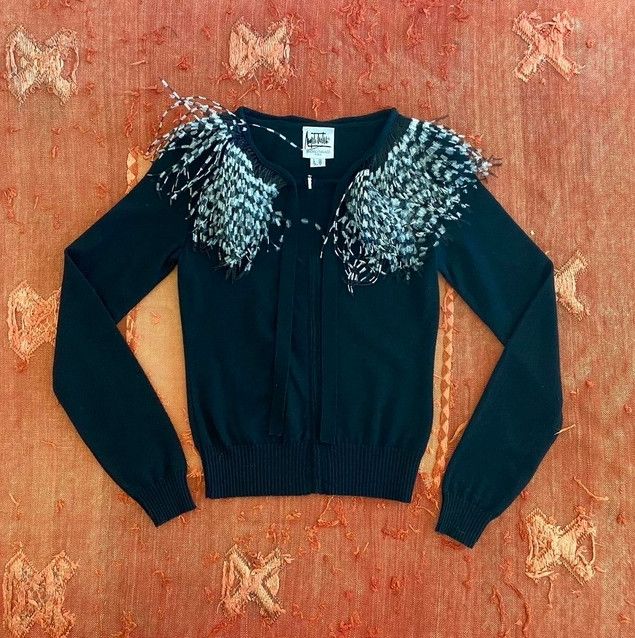 Other Ostrich Feather Cardigan Angelo Tarlazzi Size S / US 4 / IT 40 - 4 Thumbnail