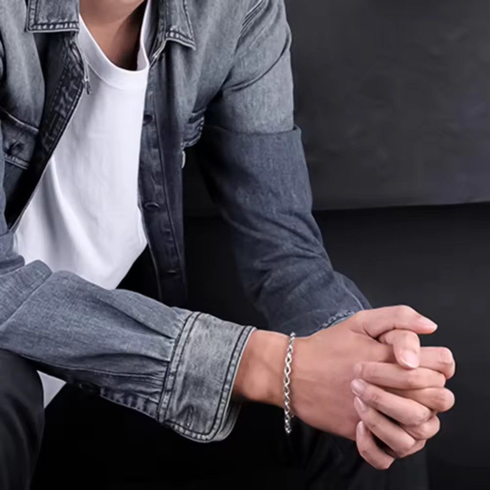 Jewelry × Vintage Width 3/4MM Stainless Steel Short Rope Chain Bracelet Size ONE SIZE - 3 Thumbnail
