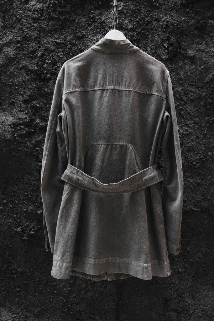 Rick Owens Drkshdw Rick Owens DRKSHDW Grey Denim Belted Coat Size US M / EU 48-50 / 2 - 4 Thumbnail