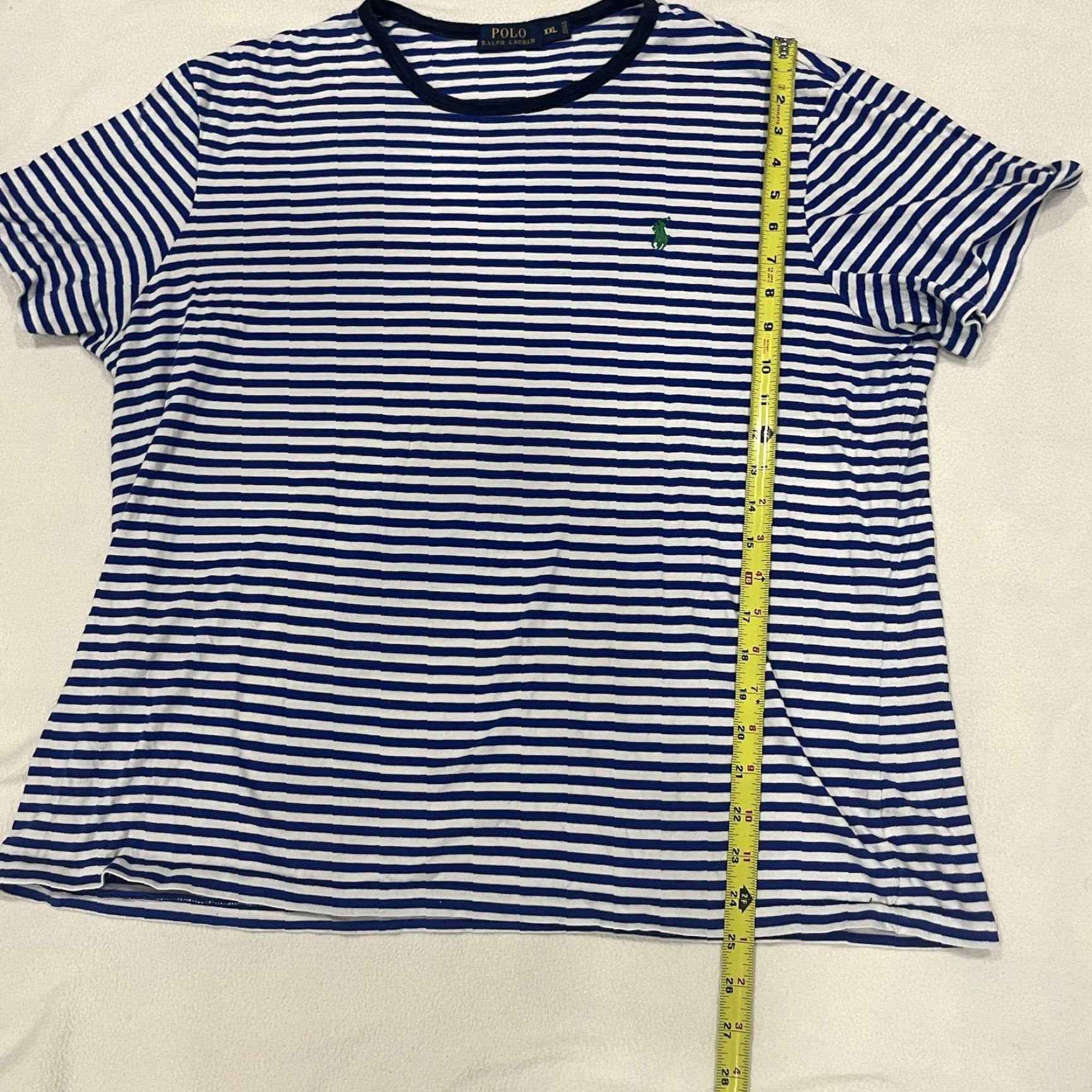 Ralph Lauren Ralph Lauren Polo T-Shirt Blue White Striped Cotton Short Sleeve Crew Neck 2XL Mens Classic Logo Size US XXL / EU 58 / 5 - 5 Thumbnail