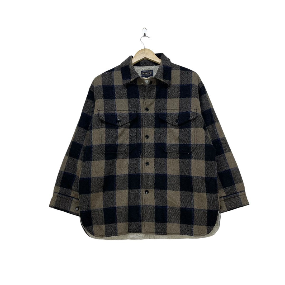 Flannel × Pendleton 💥Vintage Flannel Pendleton Warm Shearling Shirt Jacket Size M / US 6-8 / IT 42-44 - 2 Thumbnail