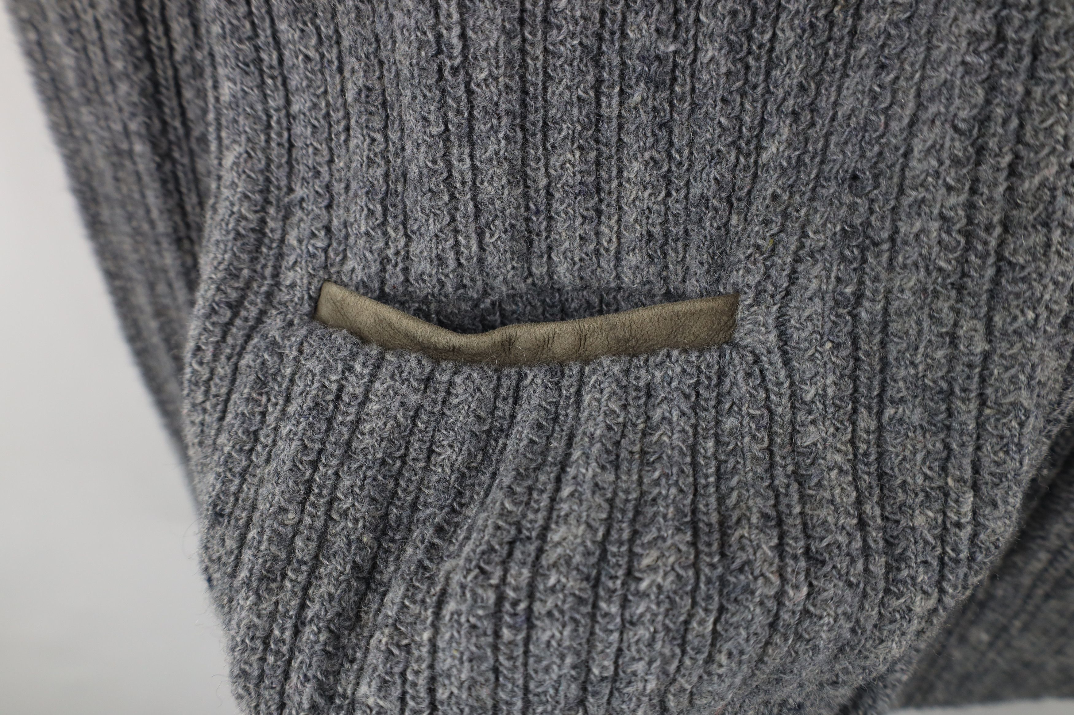 Vintage Vintage 50s Rockabilly Trim Ribbed Knit Cardigan Sweater USA Size US XL / EU 56 / 4 - 7 Thumbnail
