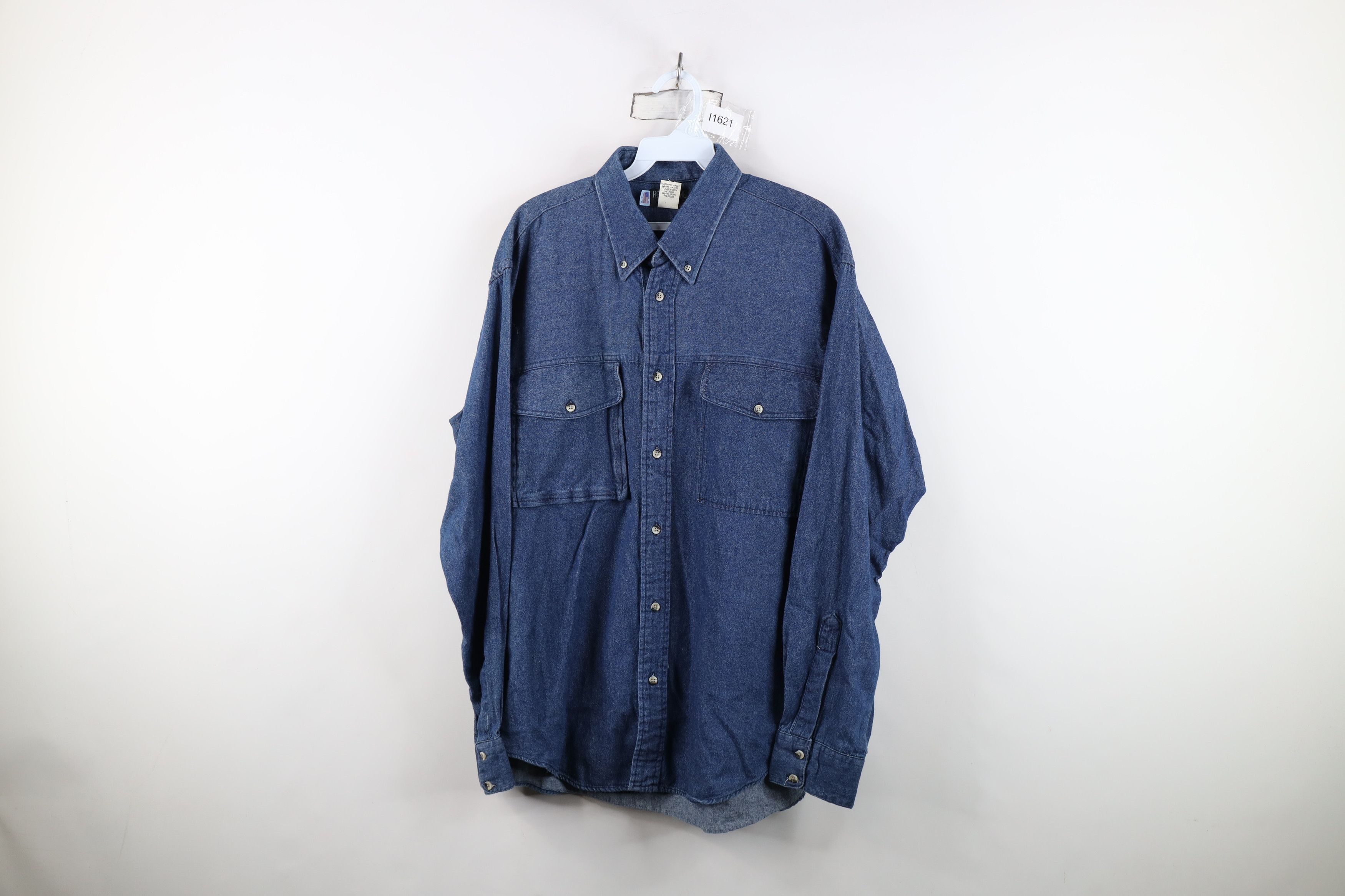 Vintage Vintage 90s Easy Access Conceal Carry Denim Button Shirt USA Size US L / EU 52-54 / 3 - 1 Thumbnail