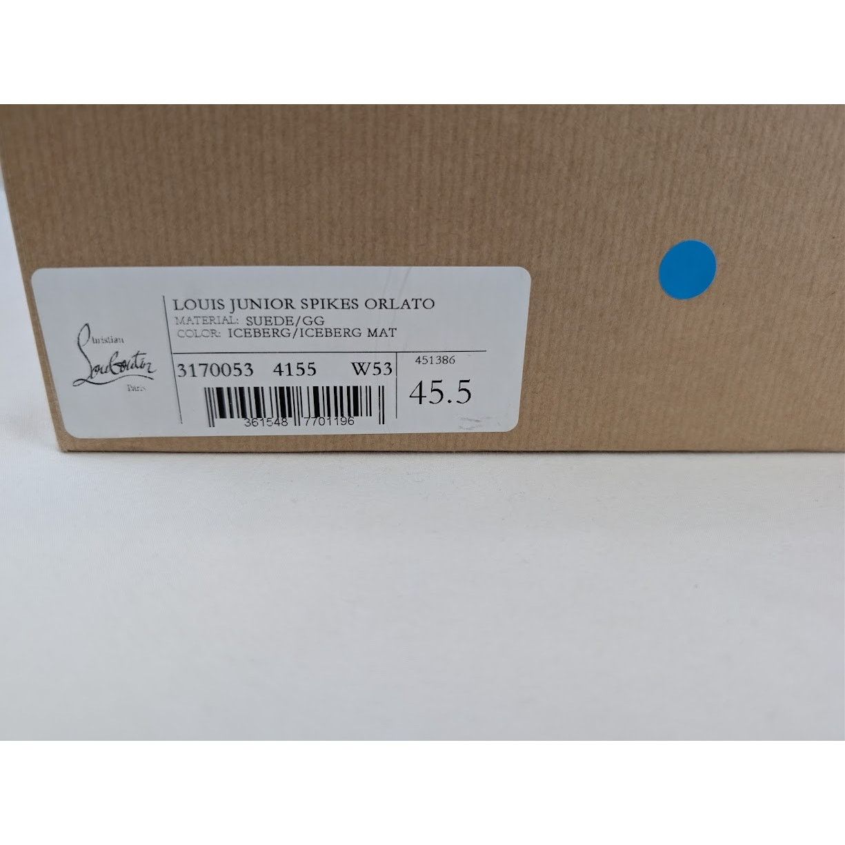 Christian Louboutin o1rshd1 Louis Junior Spikes Sneakers in Iceberg Size US 12.5 / EU 45-46 - 23 Thumbnail