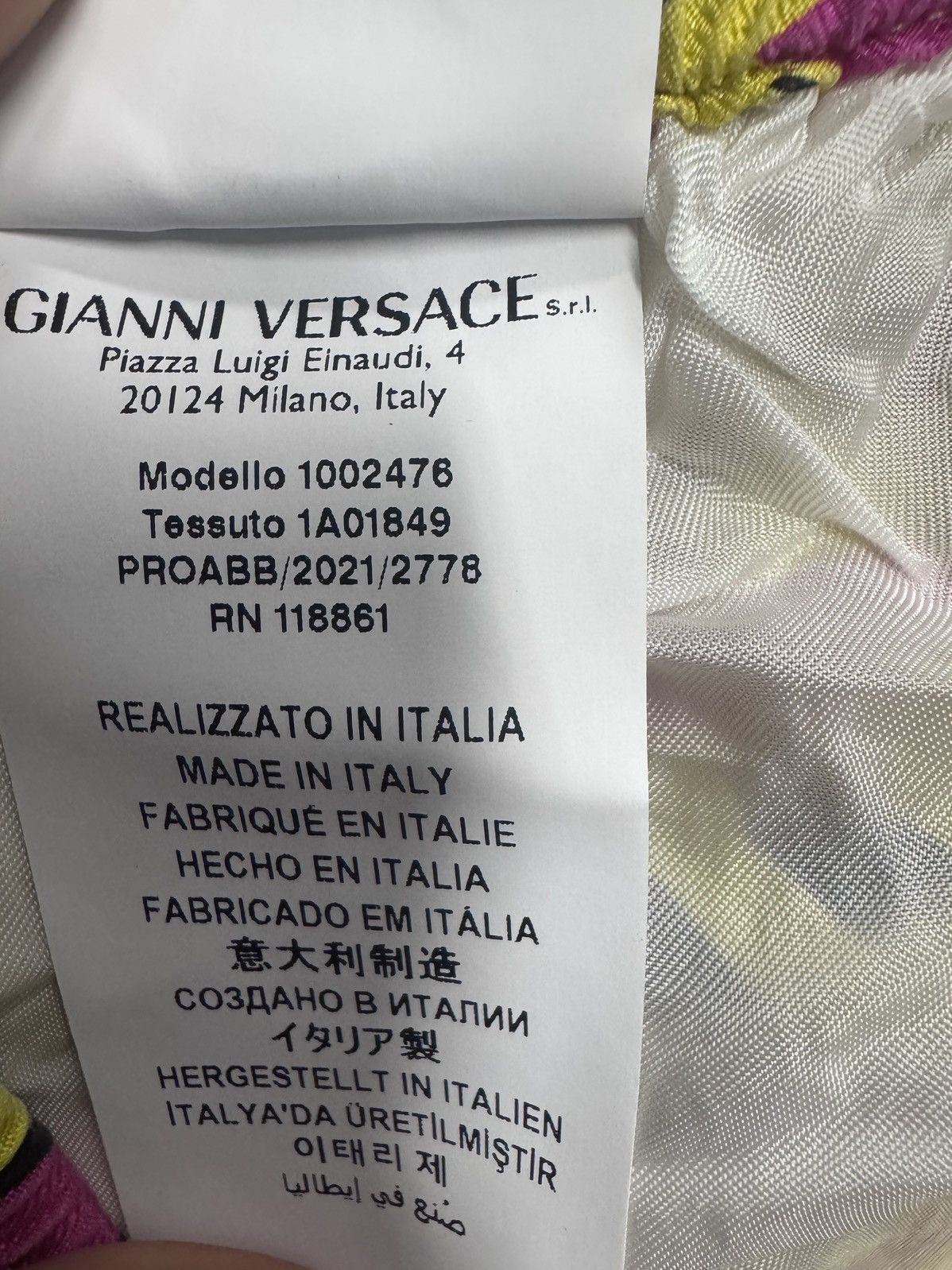 Versace Versace La Greca Silk Shorts - Yellow/Magenta - Fits Size L Size US 35 - 9 Thumbnail
