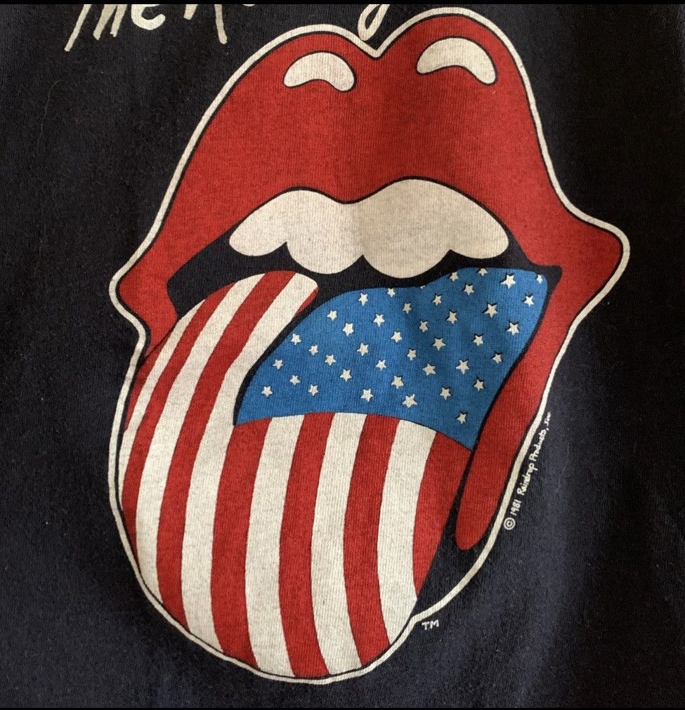 Vintage Vtg 1981 Rolling Stones North American Tour Black T-Shirt Size M / US 6-8 / IT 42-44 - 7 Thumbnail