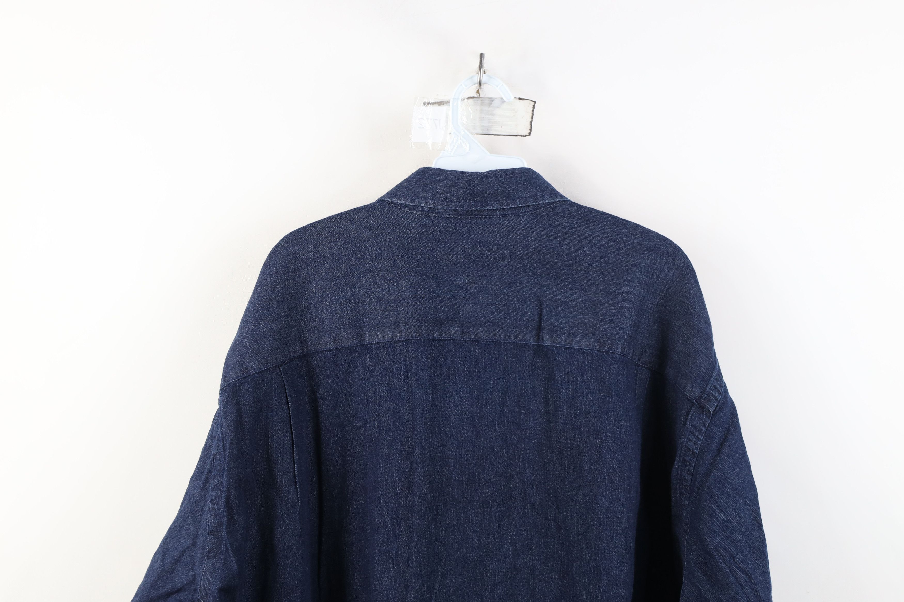 Orvis Vintage Orvis Denim Collared Button Down Shirt Indigo Size US XXL / EU 58 / 5 - 12 Thumbnail