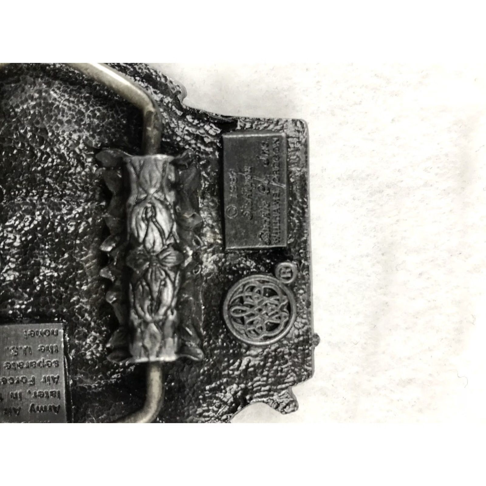 Vintage vintage 80s US AIR FORCE BRASS BELT BUCKLE Siskiyou US Army Military Size ONE SIZE - 5 Thumbnail