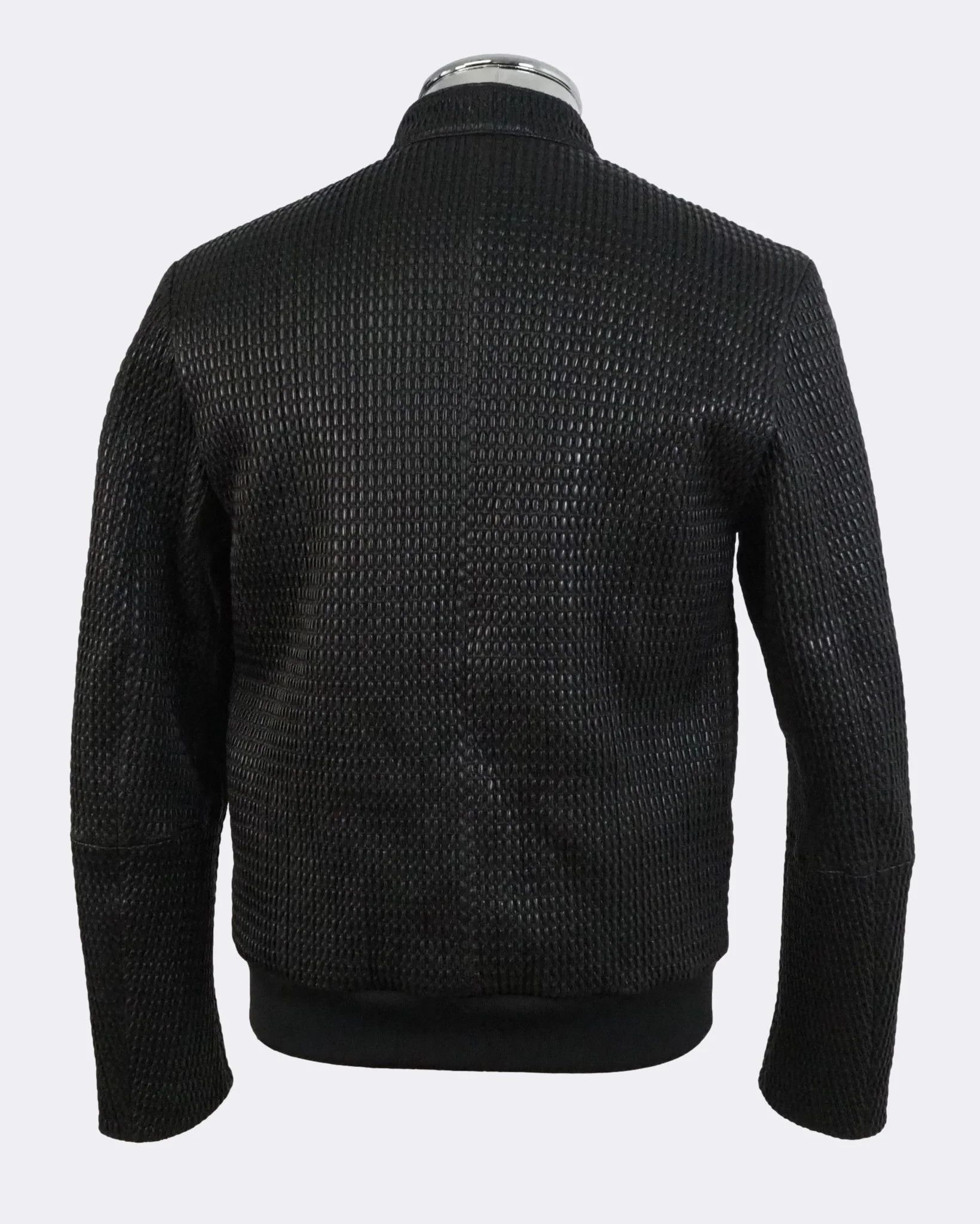Emporio Armani Emporio Armani Textured Stretch Leather Bomber Jacket $1440 Size US M / EU 48-50 / 2 - 2 Thumbnail