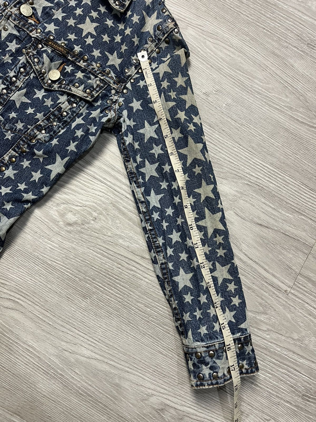 Hysteric Glamour × Japanese Brand Vintage Hysteric AOP Star Studded Denim Jacket Size S / US 4 / IT 40 - 10 Thumbnail