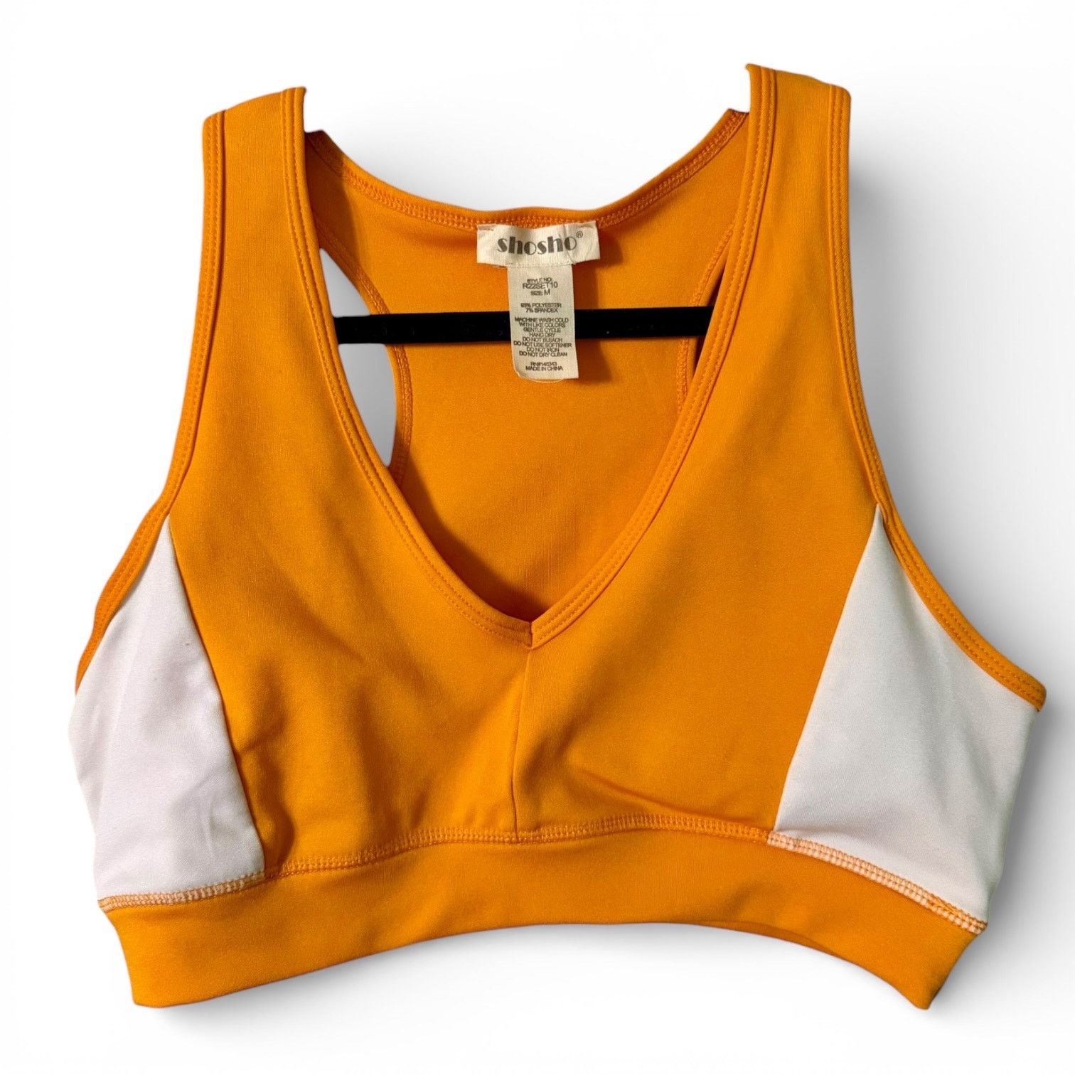Other Shosho Orange White Vols Colorblock Sports Bra Size M Size ONE SIZE - 2 Thumbnail
