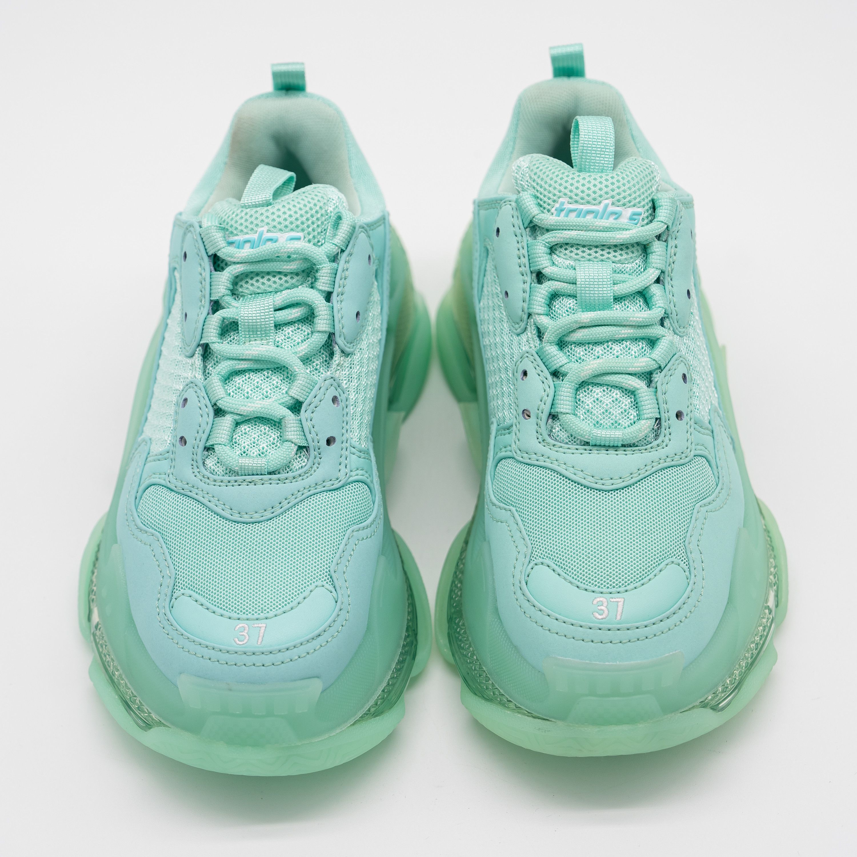 Balenciaga 37 EU / 7 US Balenciaga Triple S Sneakers Mint Green Size US 7 / IT 37 - 3 Thumbnail