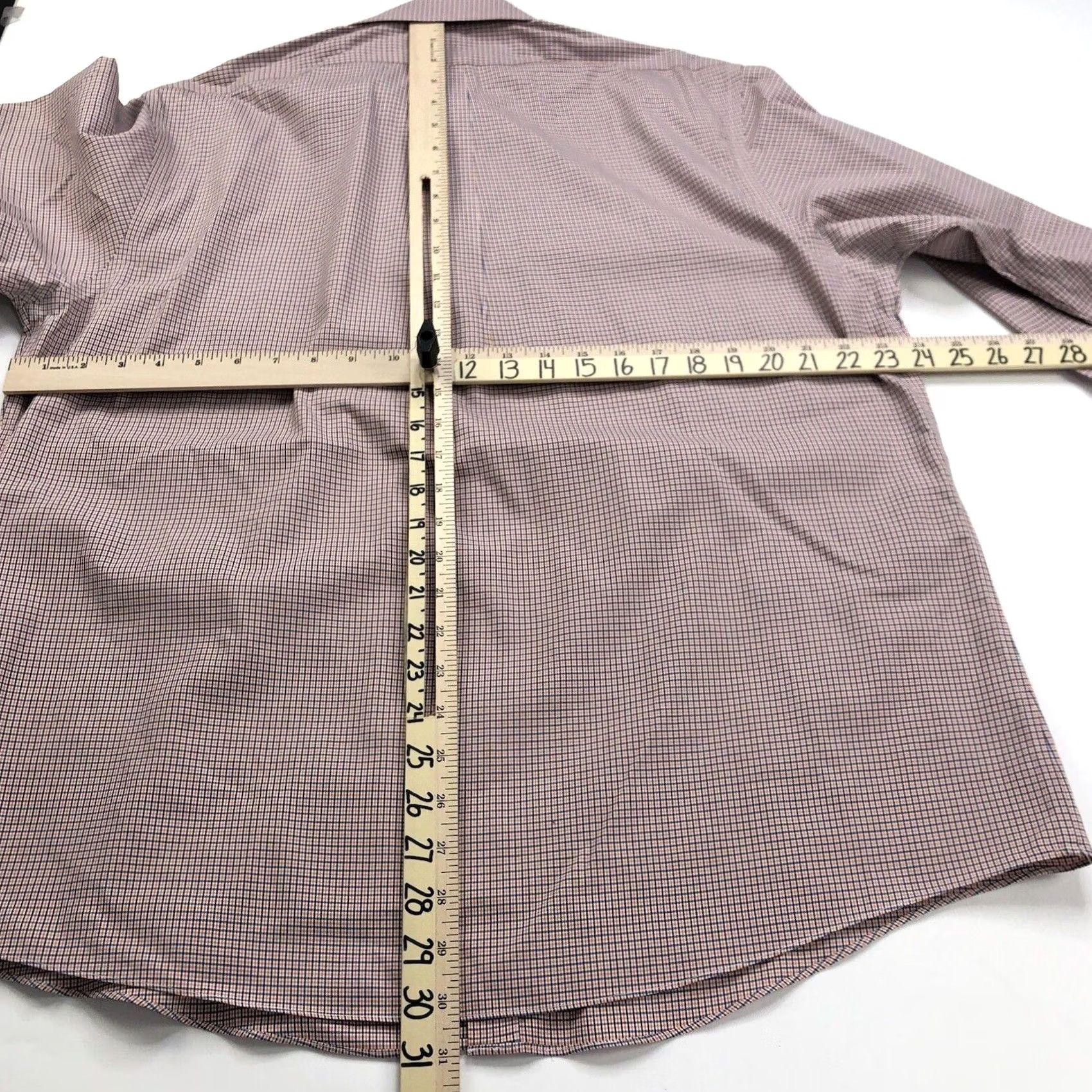 Brooks Brothers Brooks Brothers REGENT Dress Shirt LS 16.5 / 33 Non-Iron Supima Lycra Spandex Check Blue, Regular, Mens Size 46R - 4 Thumbnail