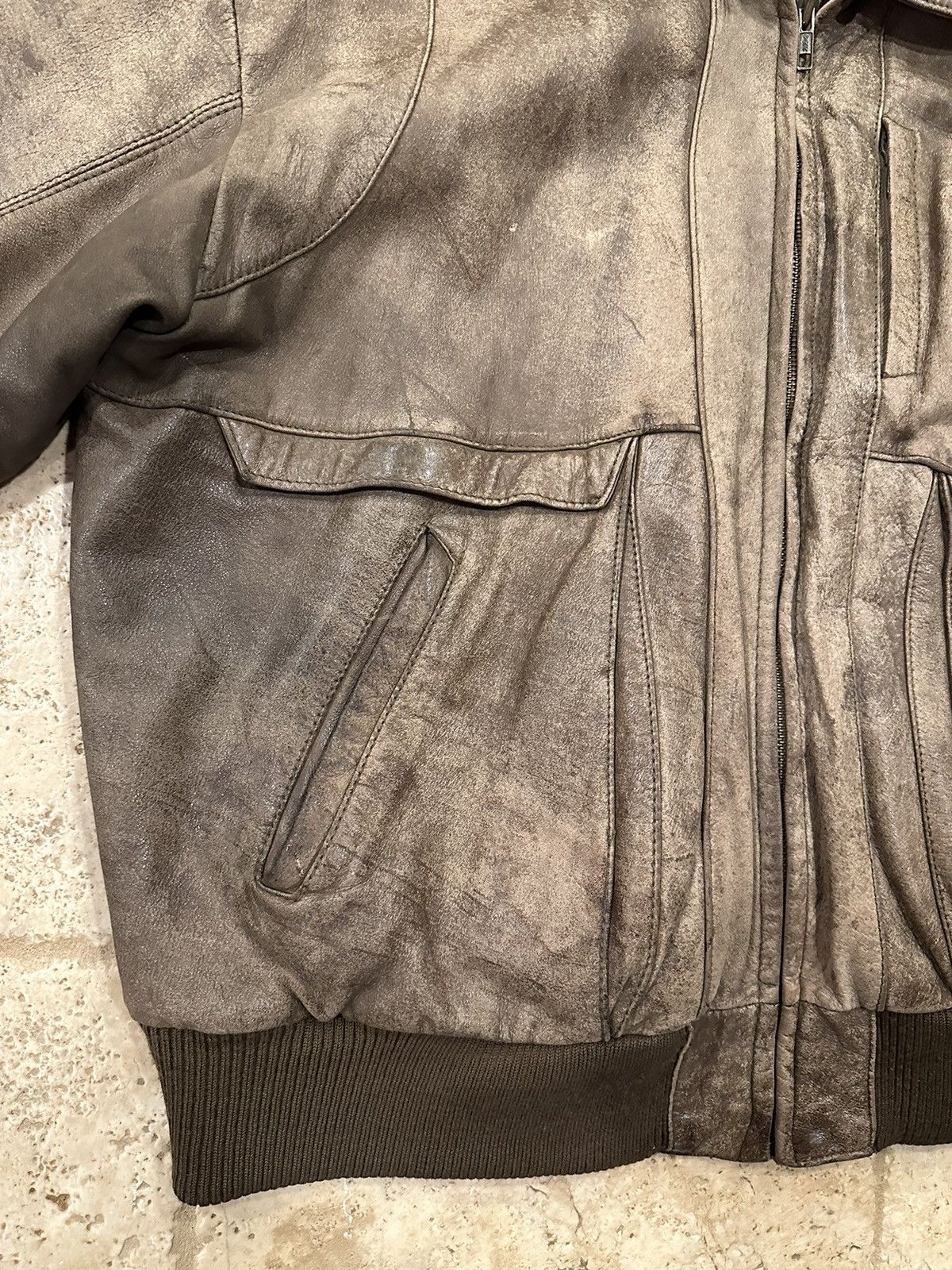Genuine Leather Vintage Leather Works Faded Brown Leather Jacket Size US XL / EU 56 / 4 - 8 Thumbnail