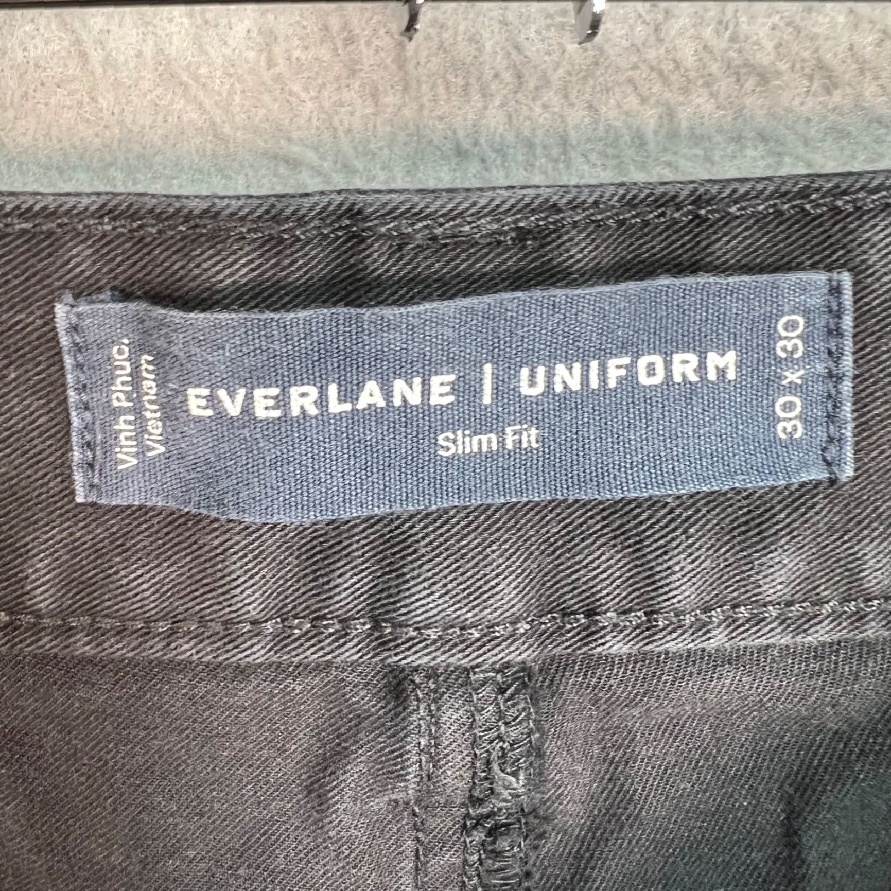Everlane Everlane Jeans Mens Slim Denim 30x30 Black 5-Pocket Zip Button Inseam 30 Cotton Blend Knit Stretch Tapered Regular Size: 30 (Adult) Mens Size US 30 / EU 46 - 3 Thumbnail