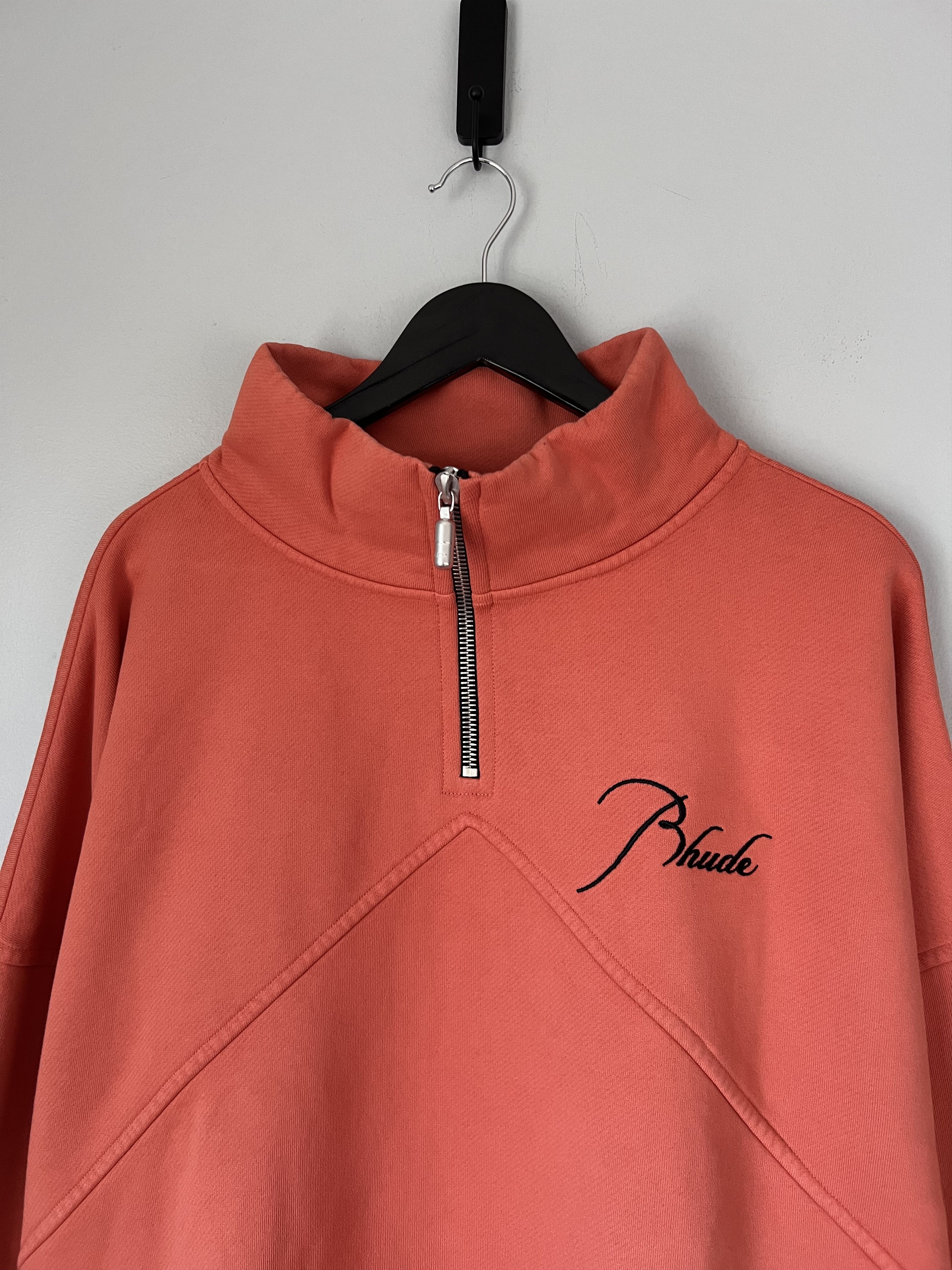 Rhude Rhude Logo Quarter Zip Sweatshirt in Vintage Orange Size US XL / EU 56 / 4 - 2 Thumbnail