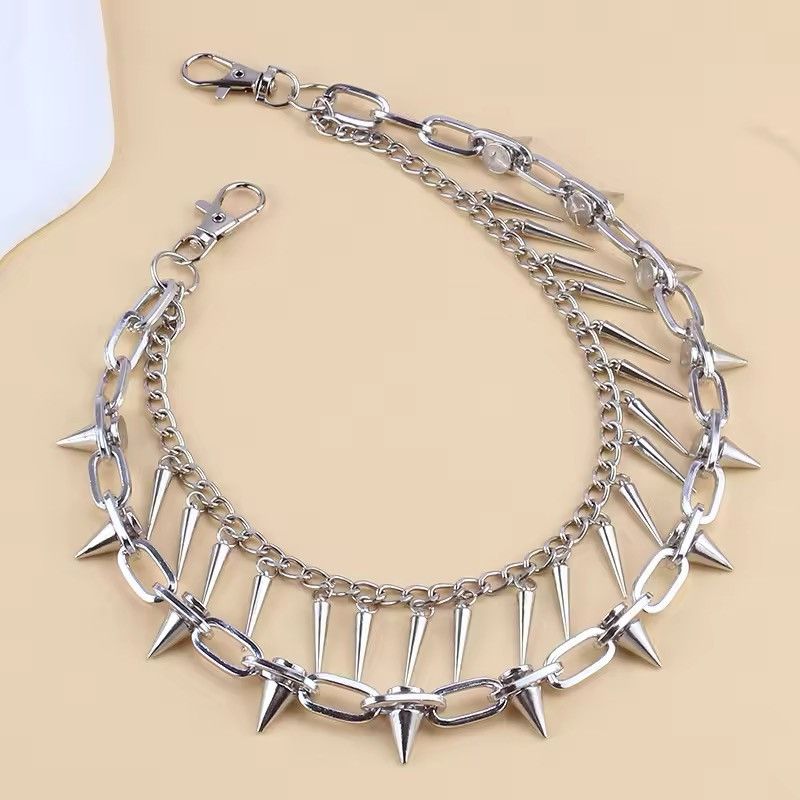 Jean × Vintage Punk Metal Layered Spike Chain Jean Accessories Size ONE SIZE - 3 Thumbnail