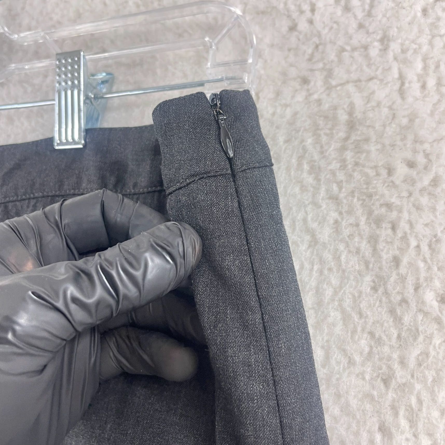 Vintage Lafayette 148 New York Gray Dress Pants Womens Size 6 Flat Front Ankle Straight Leg Wool Size 28" / US 6 / IT 42 - 6 Thumbnail