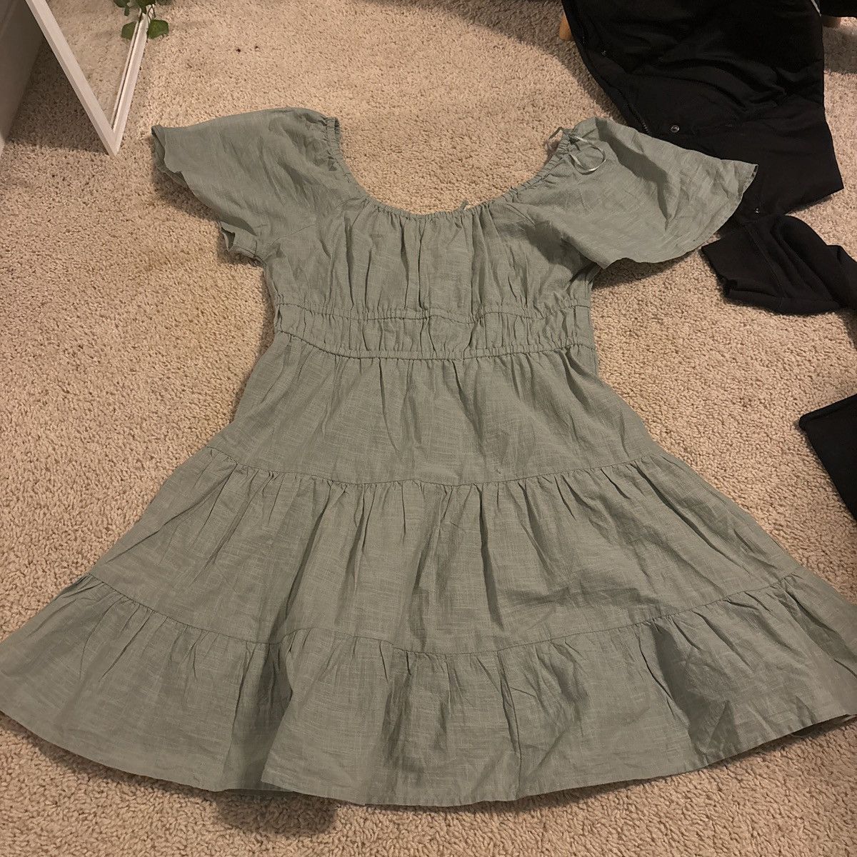 Cotton On Sage green mini dress Size L / US 10 / IT 46 - 2 Thumbnail