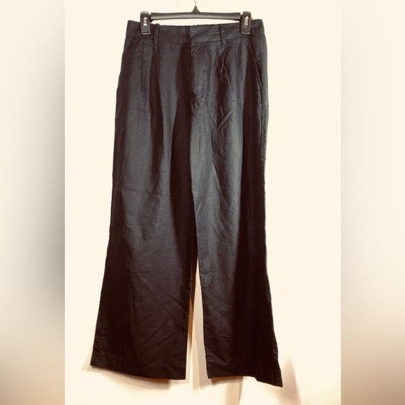 Gap GAP sz 4 Petite 365 High Rise Black Linen Blend Wide Leg Tro Size 26" / US 2 / IT 38 - 1 Thumbnail