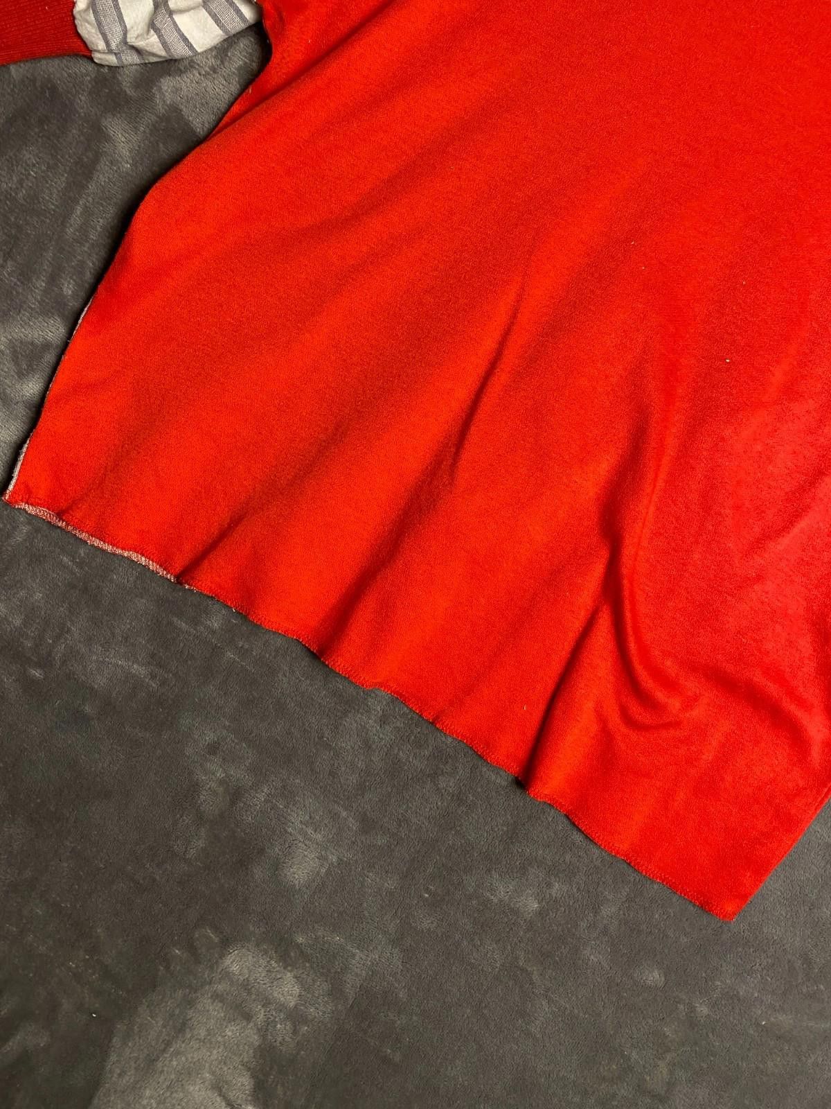 The Unbranded Brand 80s Women Red with Blk and Grey Abst Pattern Sweatshirt (B8) Size M / US 6-8 / IT 42-44 - 7 Thumbnail