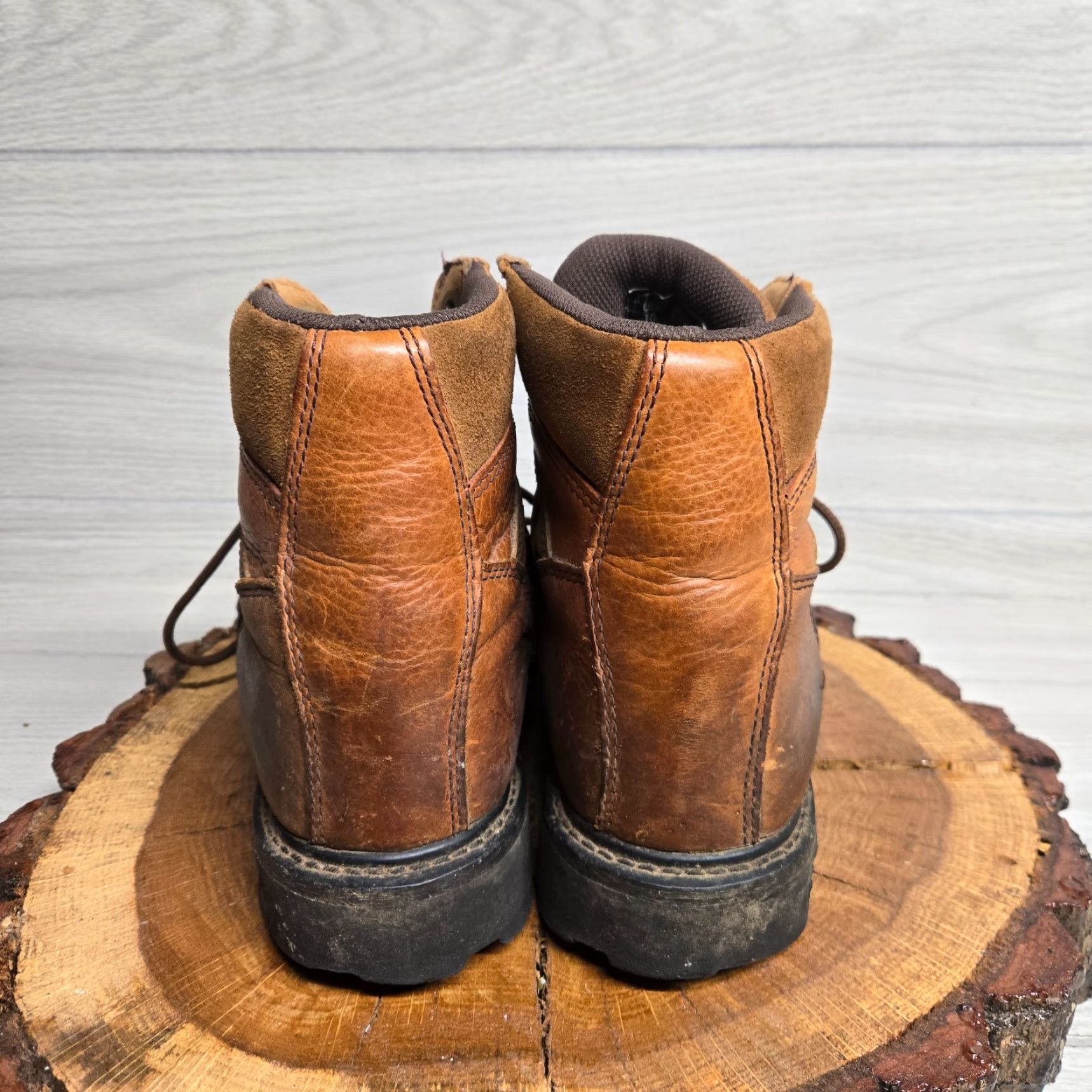 Vintage Wolverine Durashock Boots Wolverine Durashock Leather Brown Work Boots Adult Men Size 10.5M Medium Mens Boots Brown Leather Workwear 80s? Size US 10 / EU 43 - 4 Thumbnail